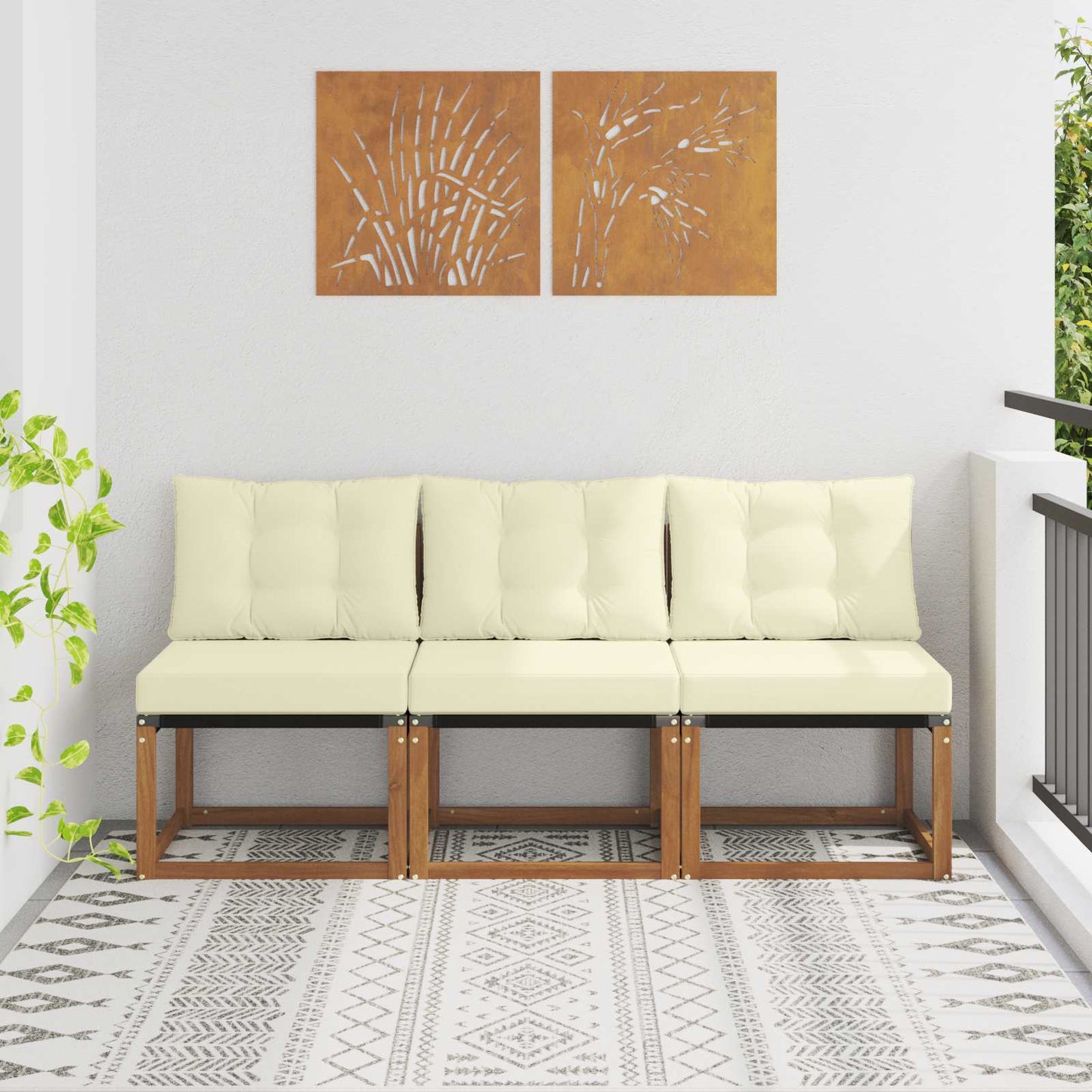 3 Stück Outdoor Mittelsofa