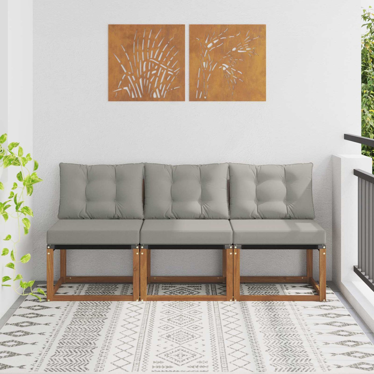 3 Stück Outdoor Mittelsofa