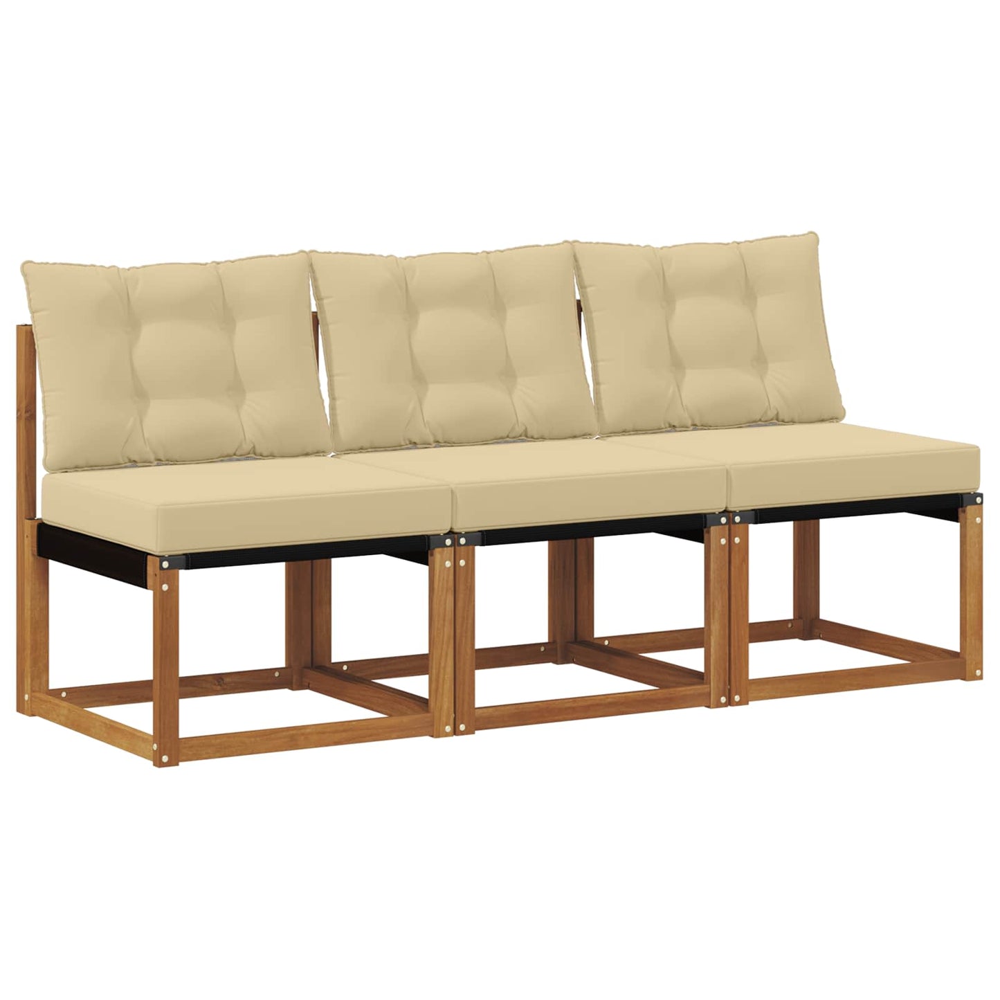 3 Stück Outdoor Mittelsofa
