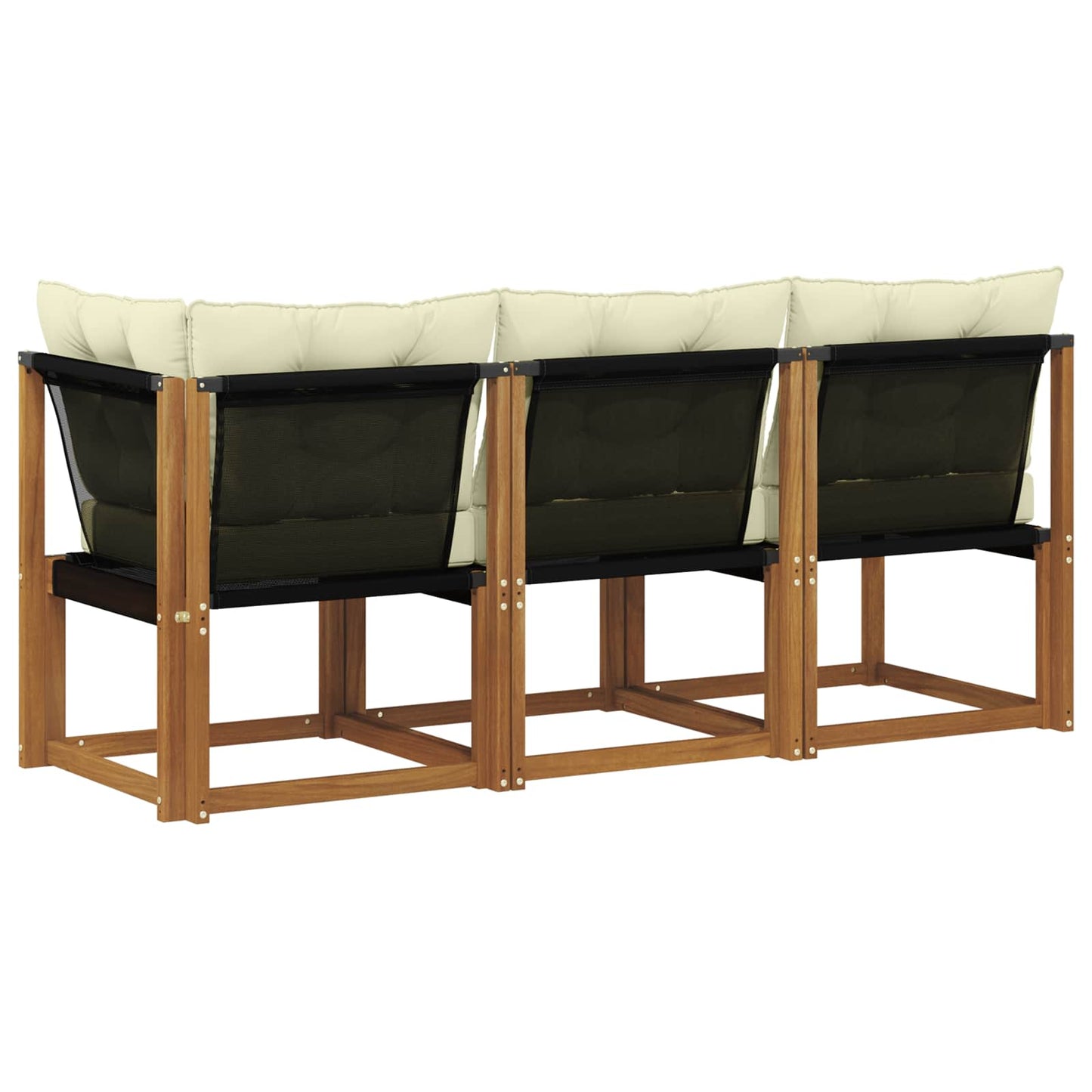 Outdoor Mittel- und Ecksofa mit Kissen 3 Stück Natur