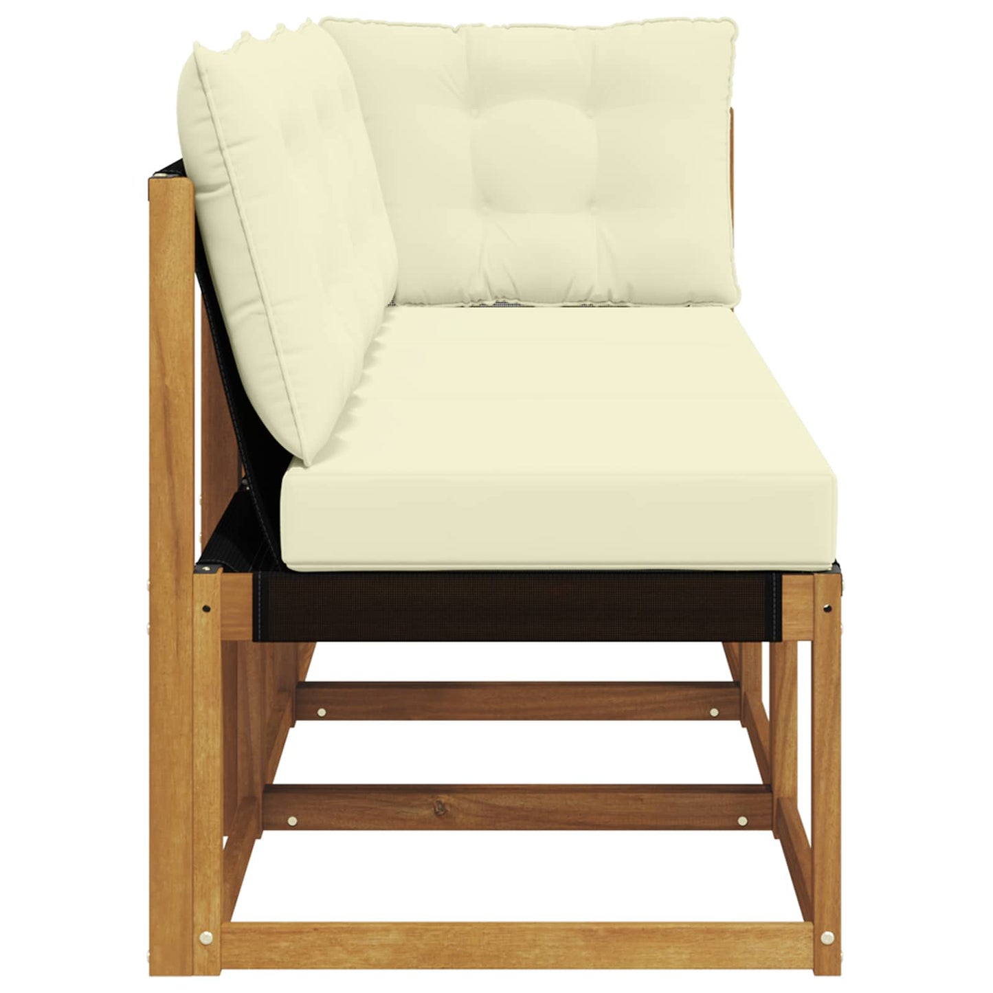 Outdoor Mittel- und Ecksofa mit Kissen 3 Stück Natur