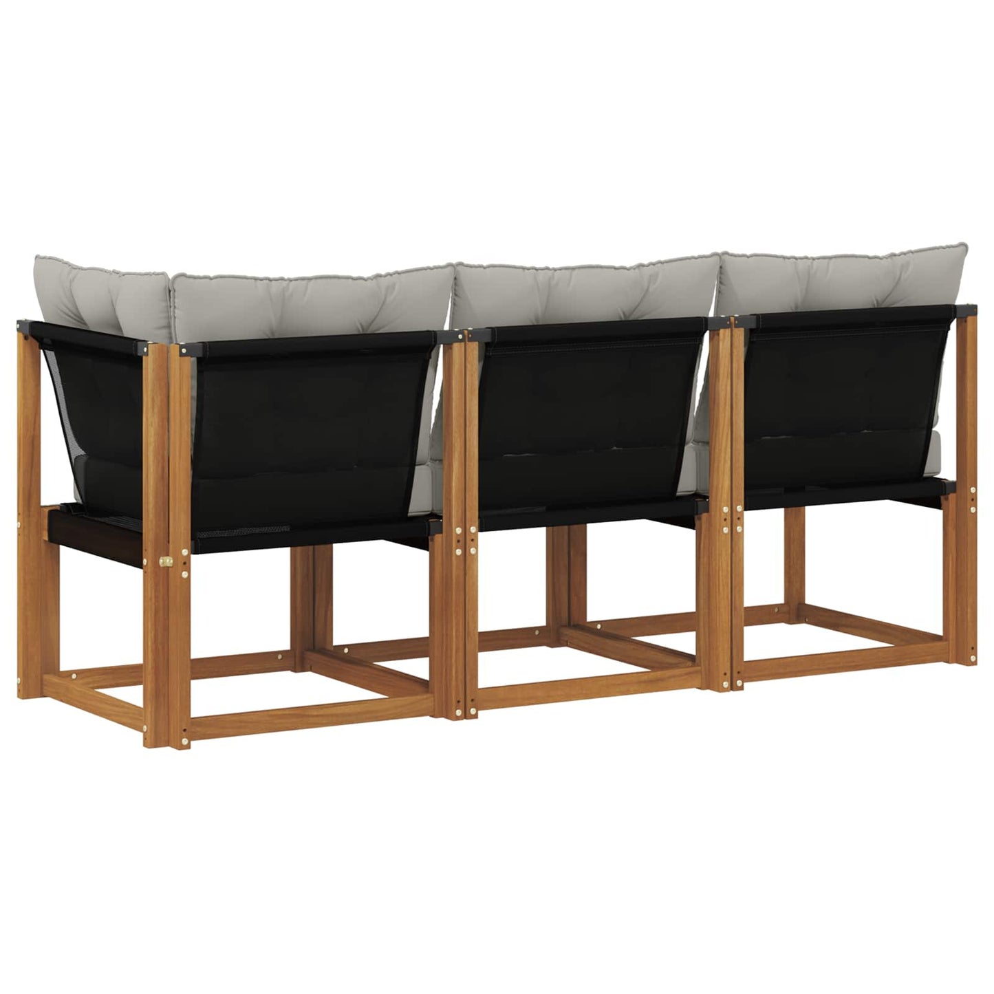 Outdoor Mittel- und Ecksofa mit Kissen 3 Stück Natur
