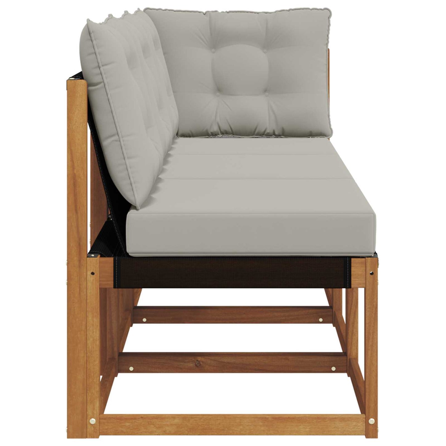 Outdoor Mittel- und Ecksofa mit Kissen 3 Stück Natur