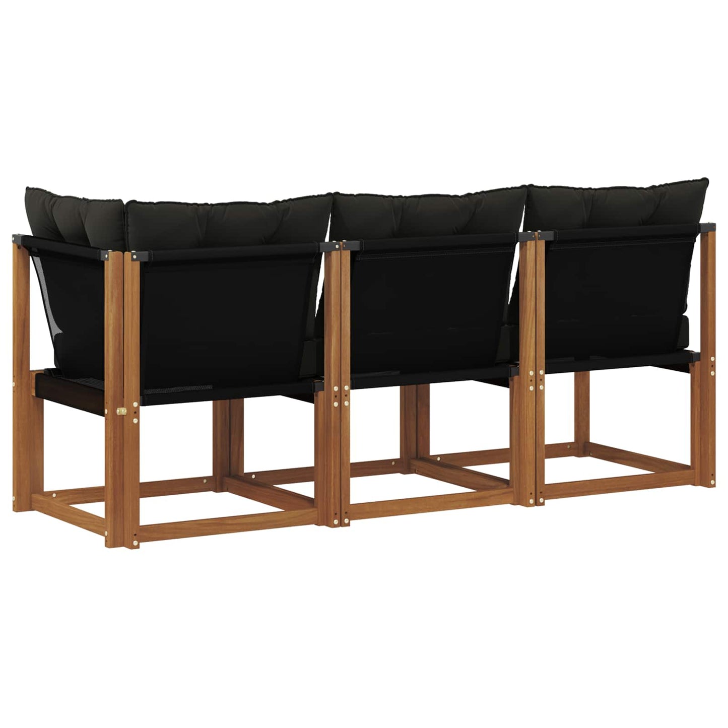 Outdoor Mittel- und Ecksofa mit Kissen 3 Stück Natur