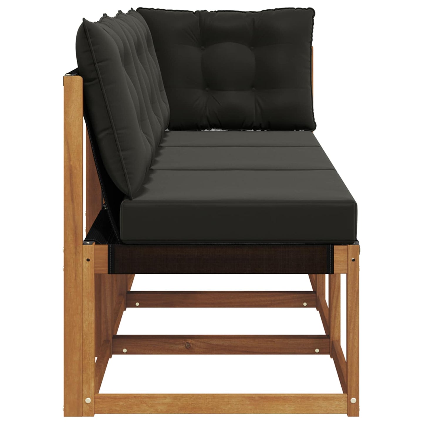 Outdoor Mittel- und Ecksofa mit Kissen 3 Stück Natur