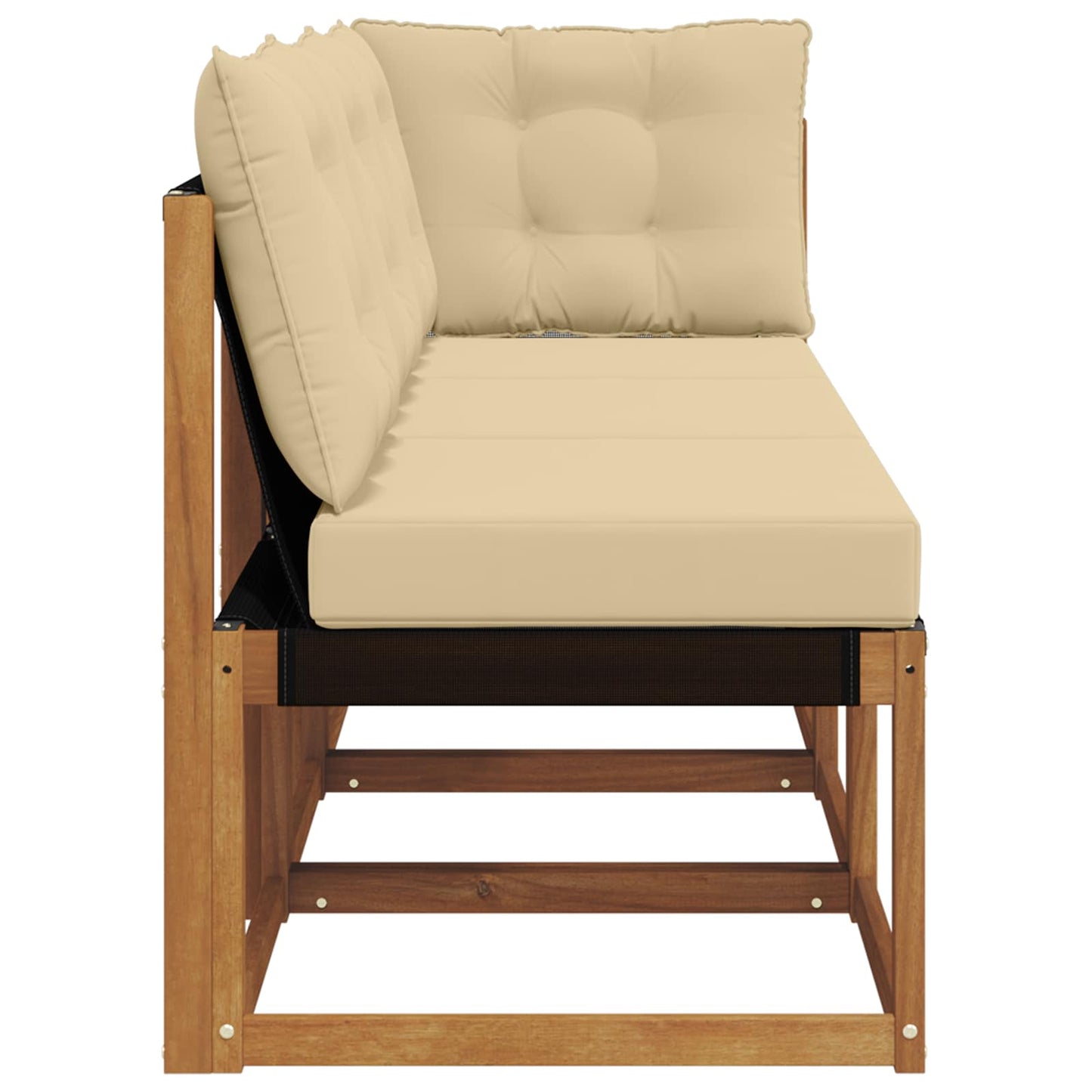 Outdoor Mittel- und Ecksofa mit Kissen 3 Stück Natur
