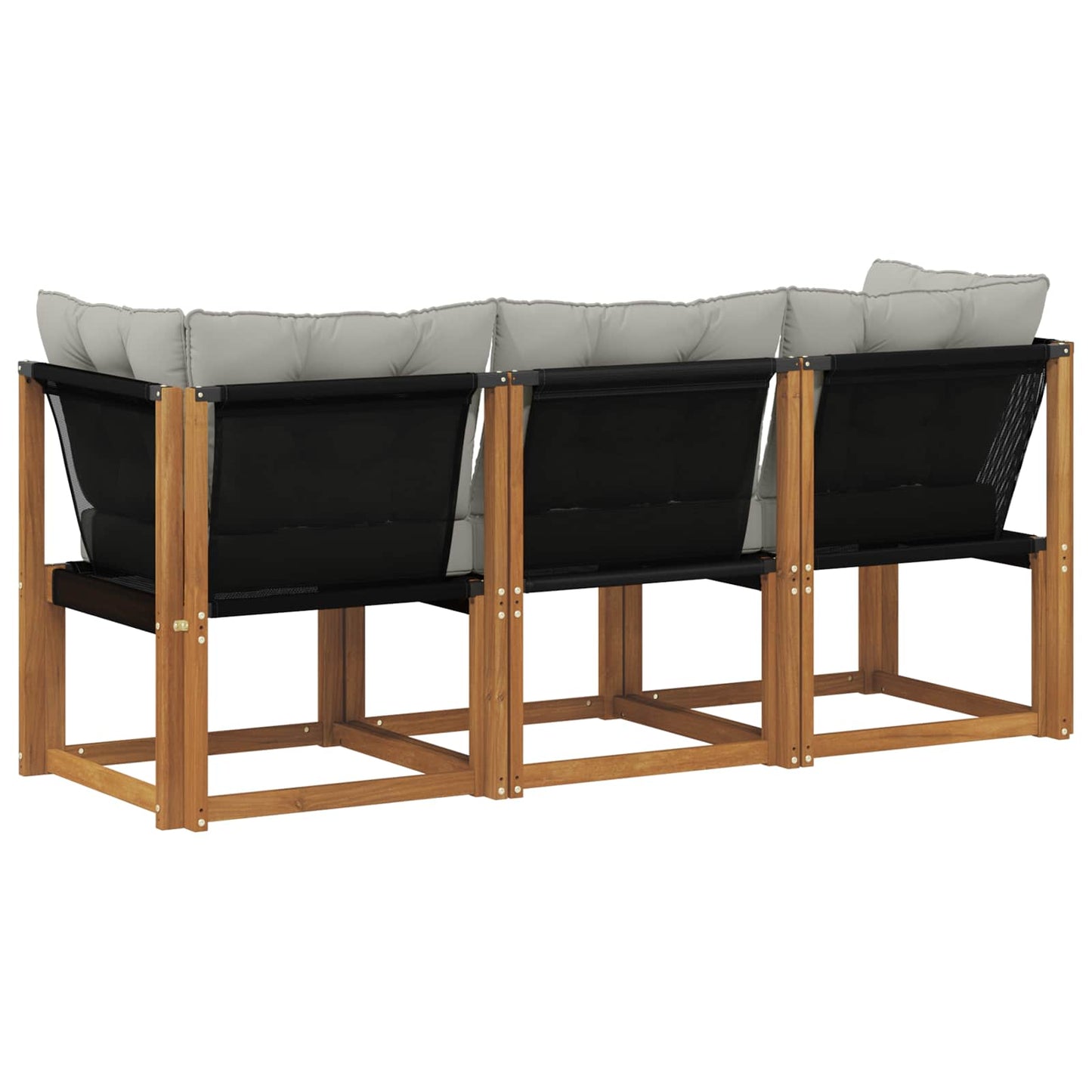 Outdoor Mittel- und Ecksofa mit Kissen 3 Stück Natur