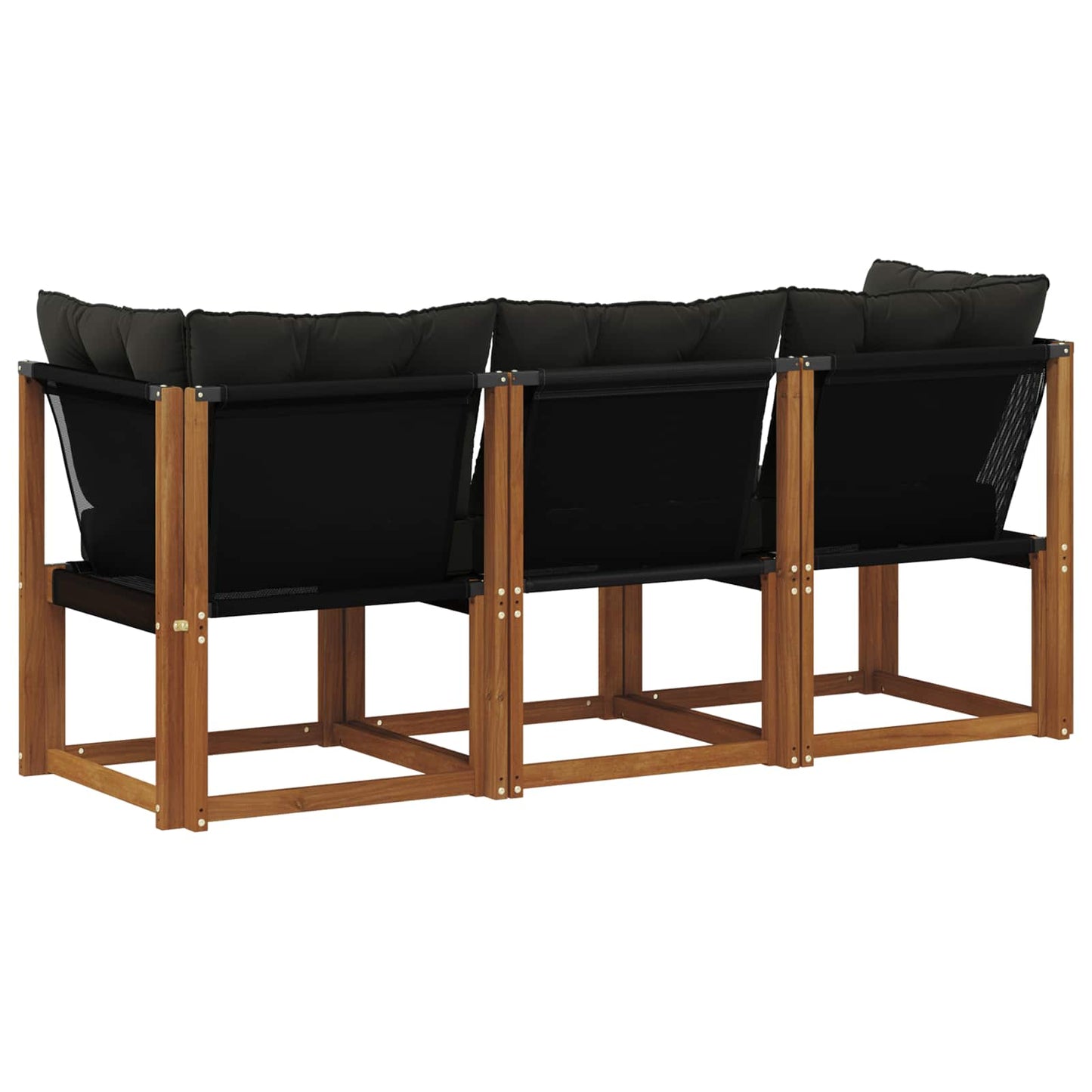 Outdoor Mittel- und Ecksofa mit Kissen 3 Stück Natur