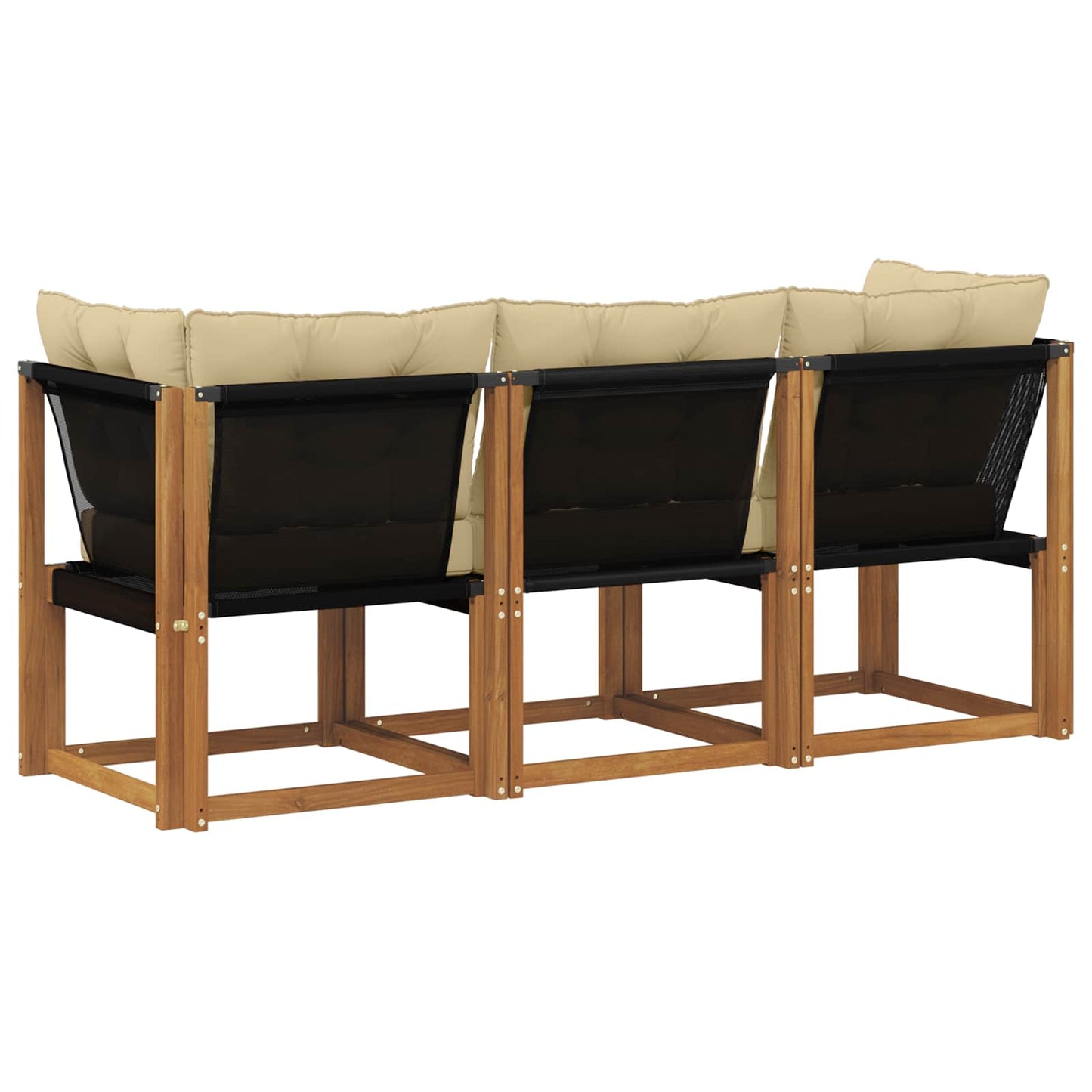 Outdoor Mittel- und Ecksofa mit Kissen 3 Stück Natur