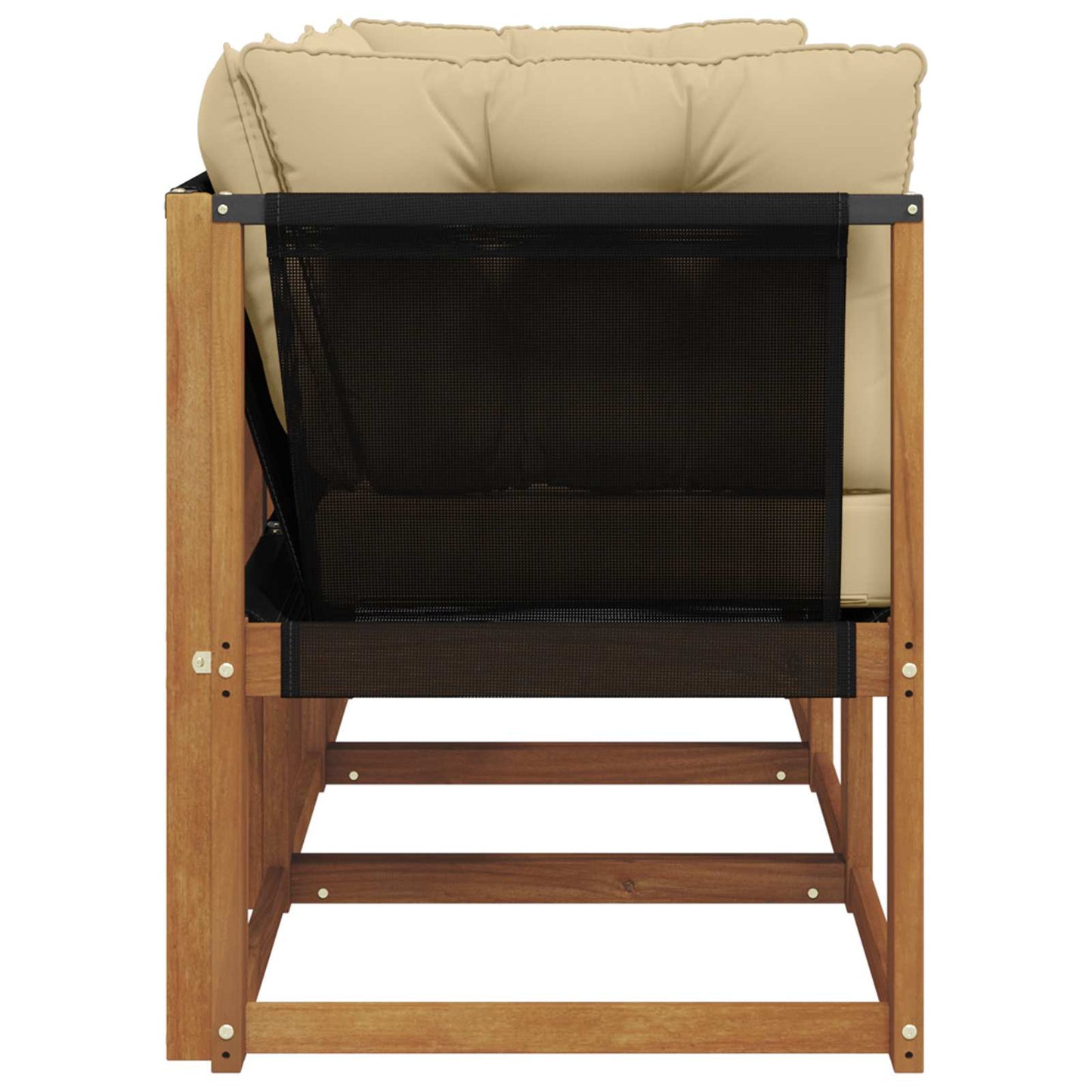 Outdoor Mittel- und Ecksofa mit Kissen 3 Stück Natur
