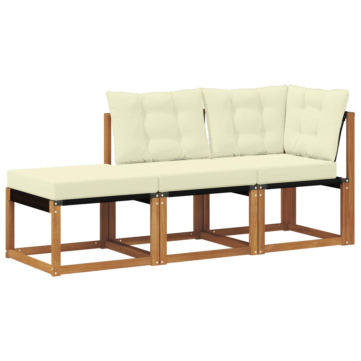 Outdoor-Schnittsofa-Einheiten 3 Stück Natur und Creme