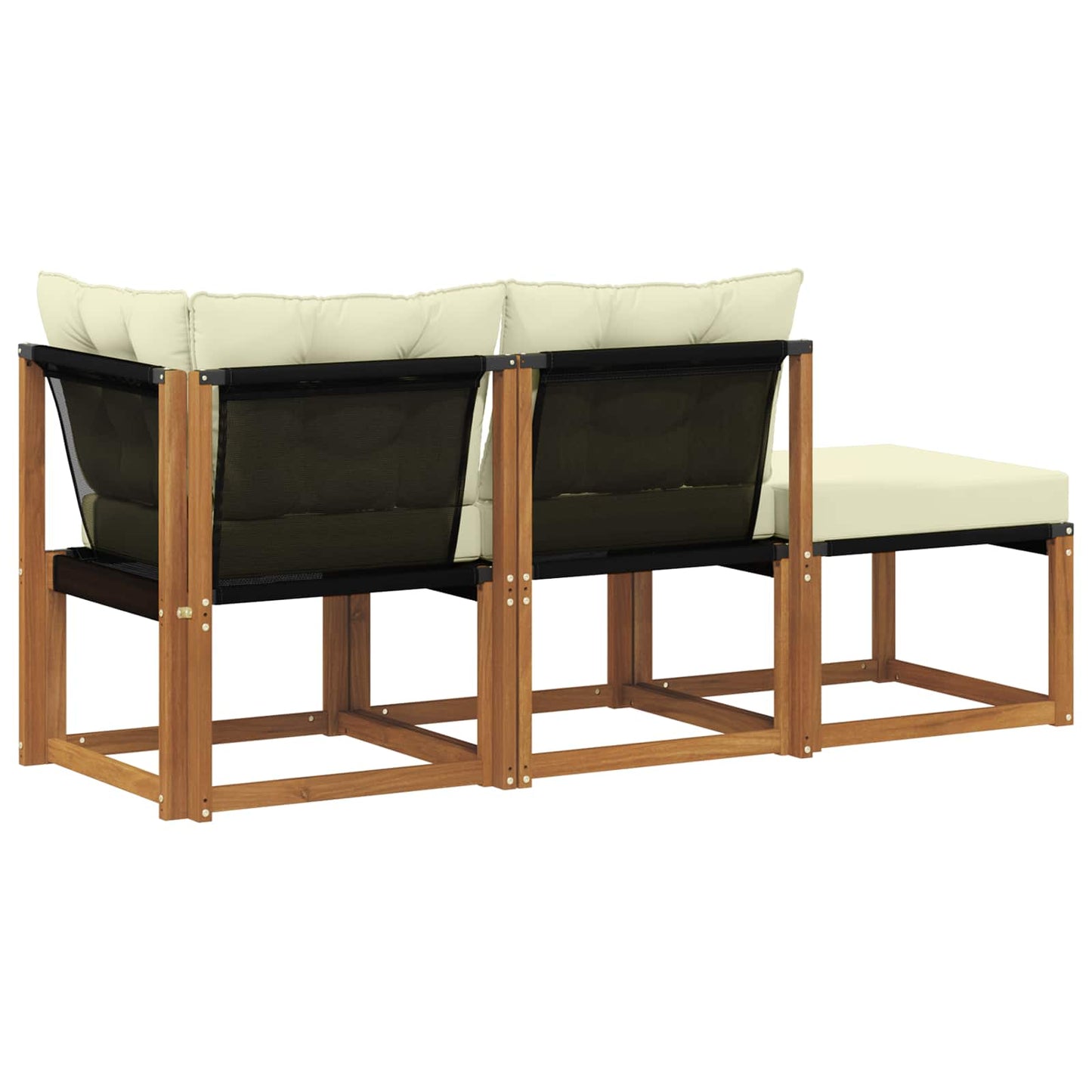 Outdoor-Schnittsofa-Einheiten 3 Stück Natur und Creme