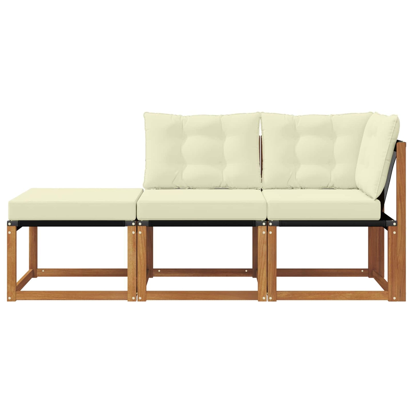 Outdoor-Schnittsofa-Einheiten 3 Stück Natur und Creme