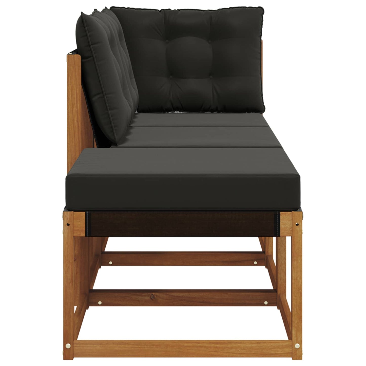 Outdoor-Schnittsofa-Einheiten 3 Stück Natürlich und Schwarz