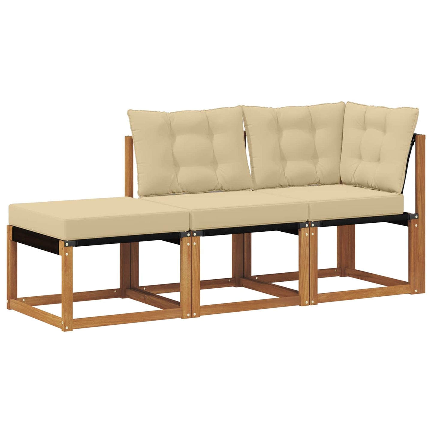 Outdoor-Schnittsofa-Einheiten 3 Stück Natur und Beige