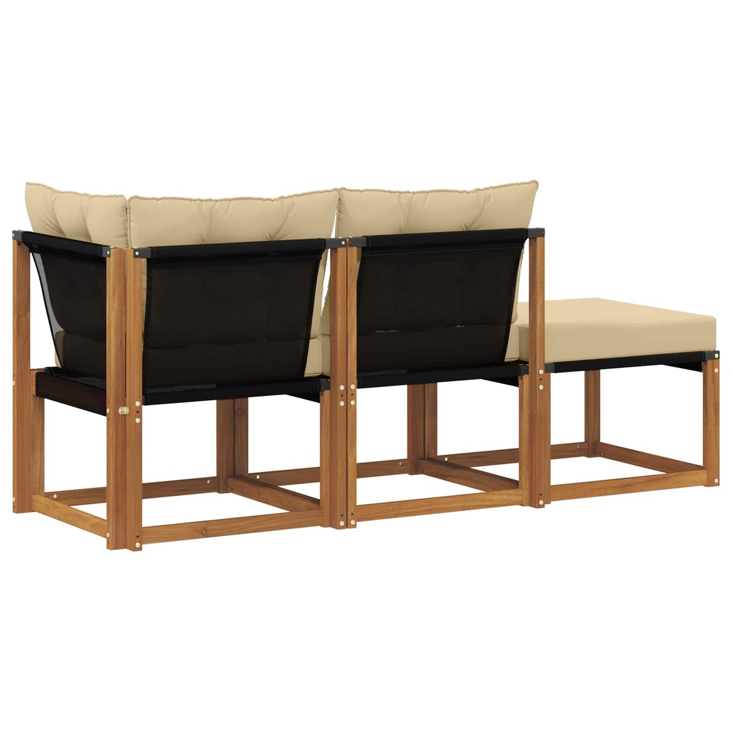 Outdoor-Schnittsofa-Einheiten 3 Stück Natur und Beige