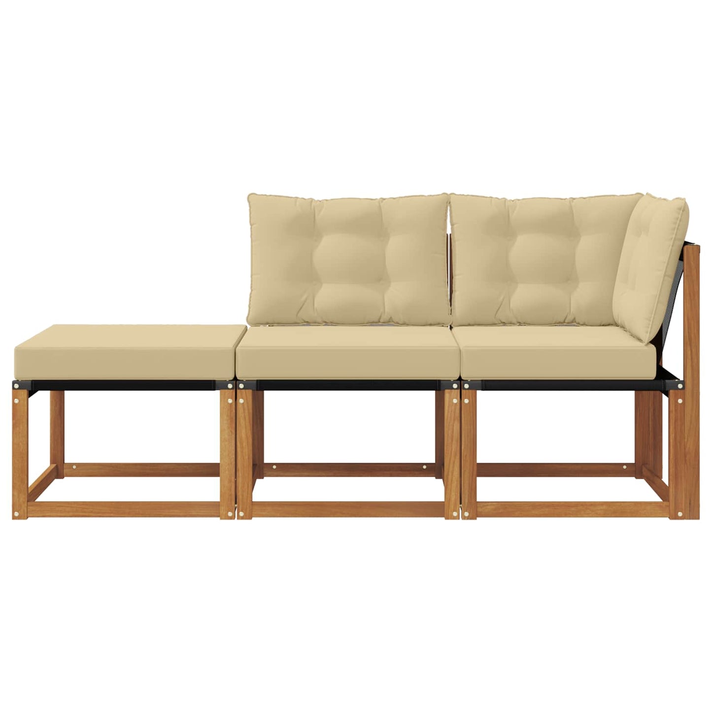 Outdoor-Schnittsofa-Einheiten 3 Stück Natur und Beige