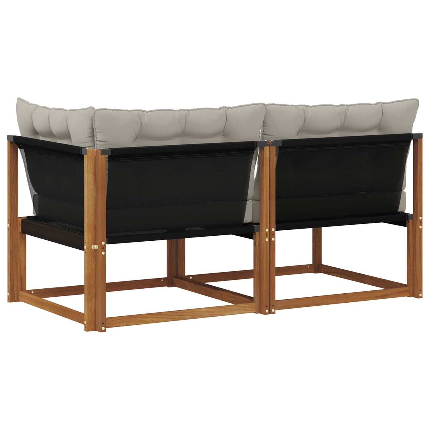 Outdoor Mittel- und Ecksofa mit Kissen 2 Stück Natur