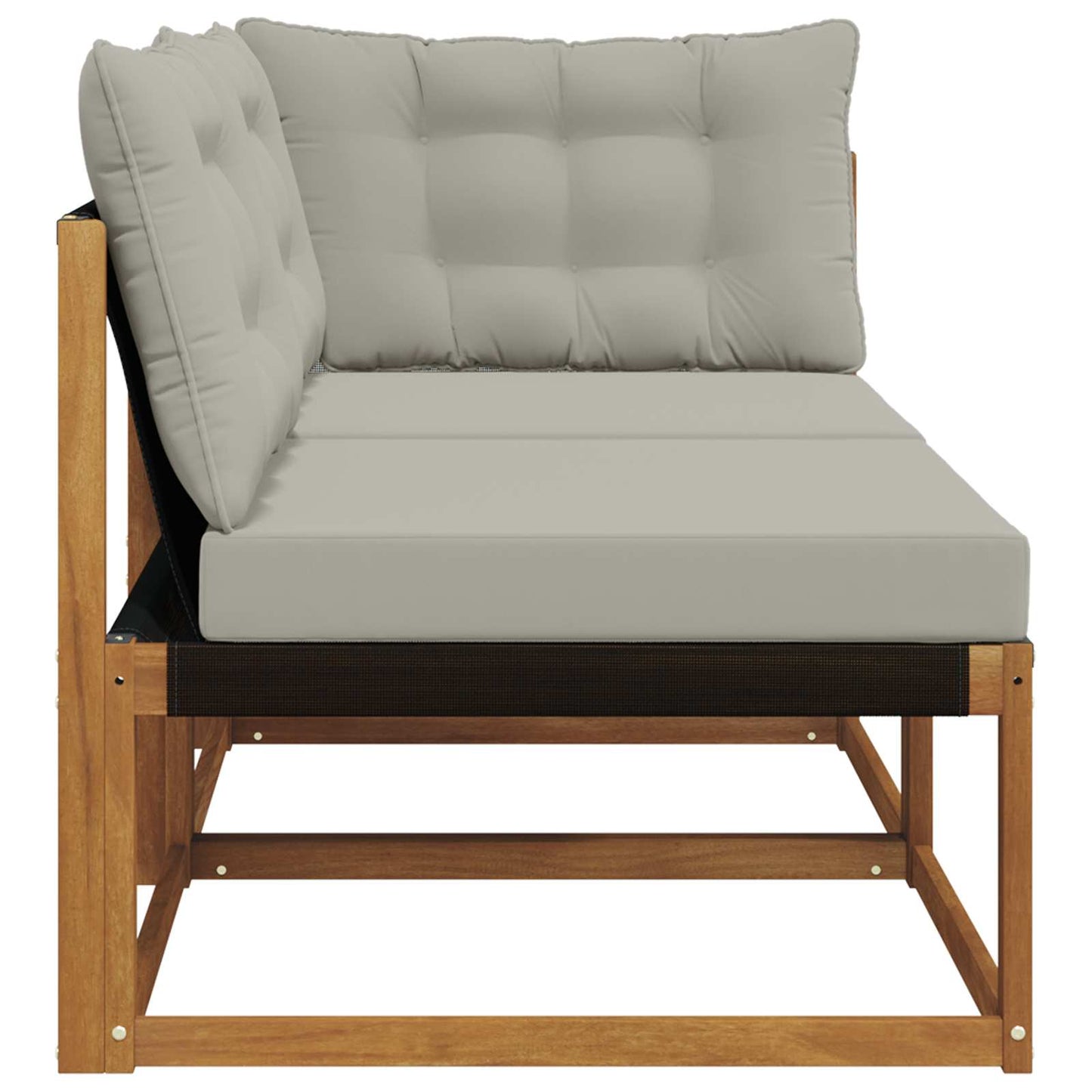 Outdoor Mittel- und Ecksofa mit Kissen 2 Stück Natur