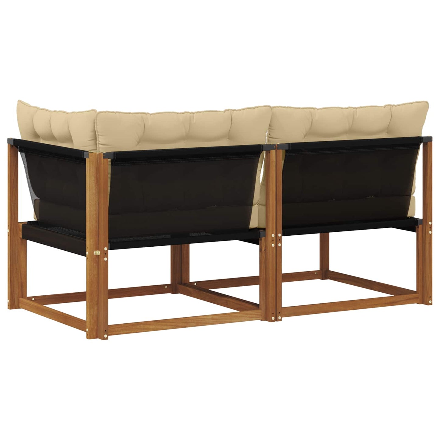 Outdoor Mittel- und Ecksofa mit Kissen 7 Stück Natur
