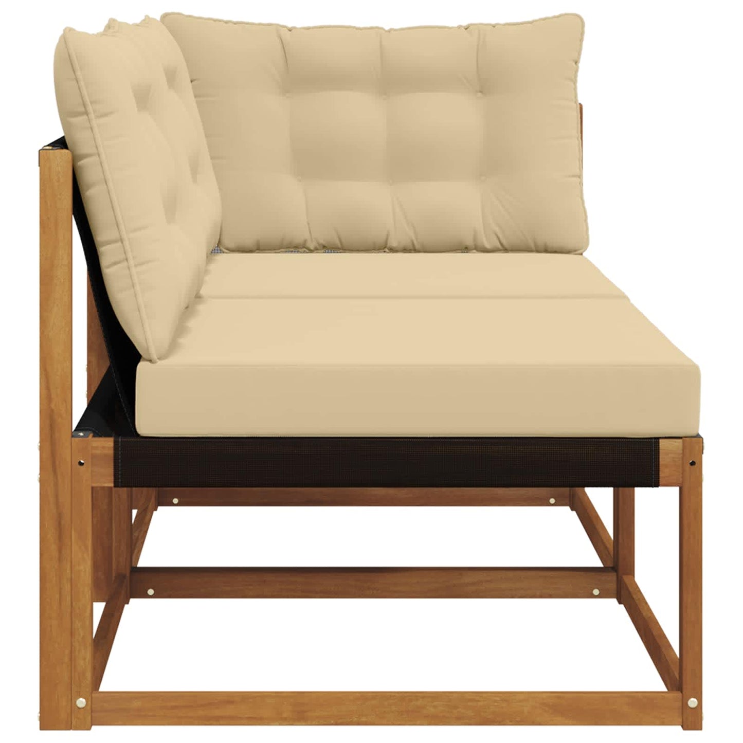 Outdoor Mittel- und Ecksofa mit Kissen 7 Stück Natur