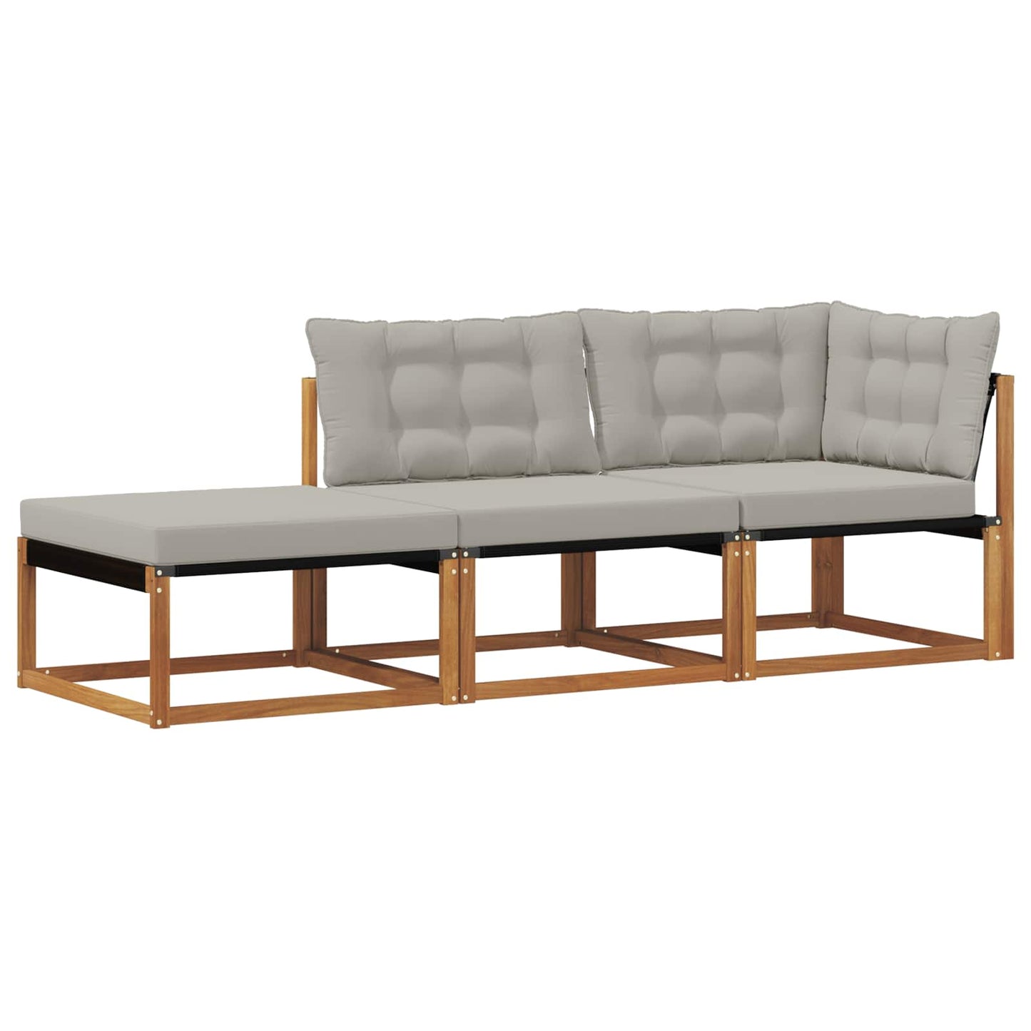 Sectional Sofa Einheiten 3 Stück Natürlich und Hellgrau