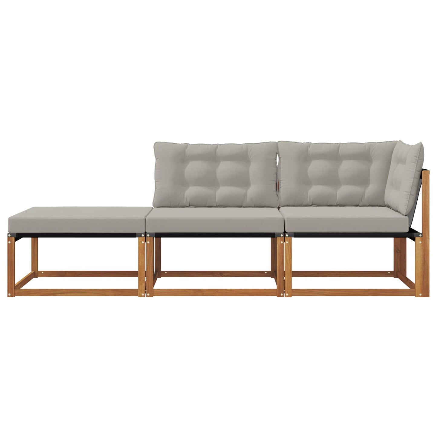 Sectional Sofa Einheiten 3 Stück Natürlich und Hellgrau
