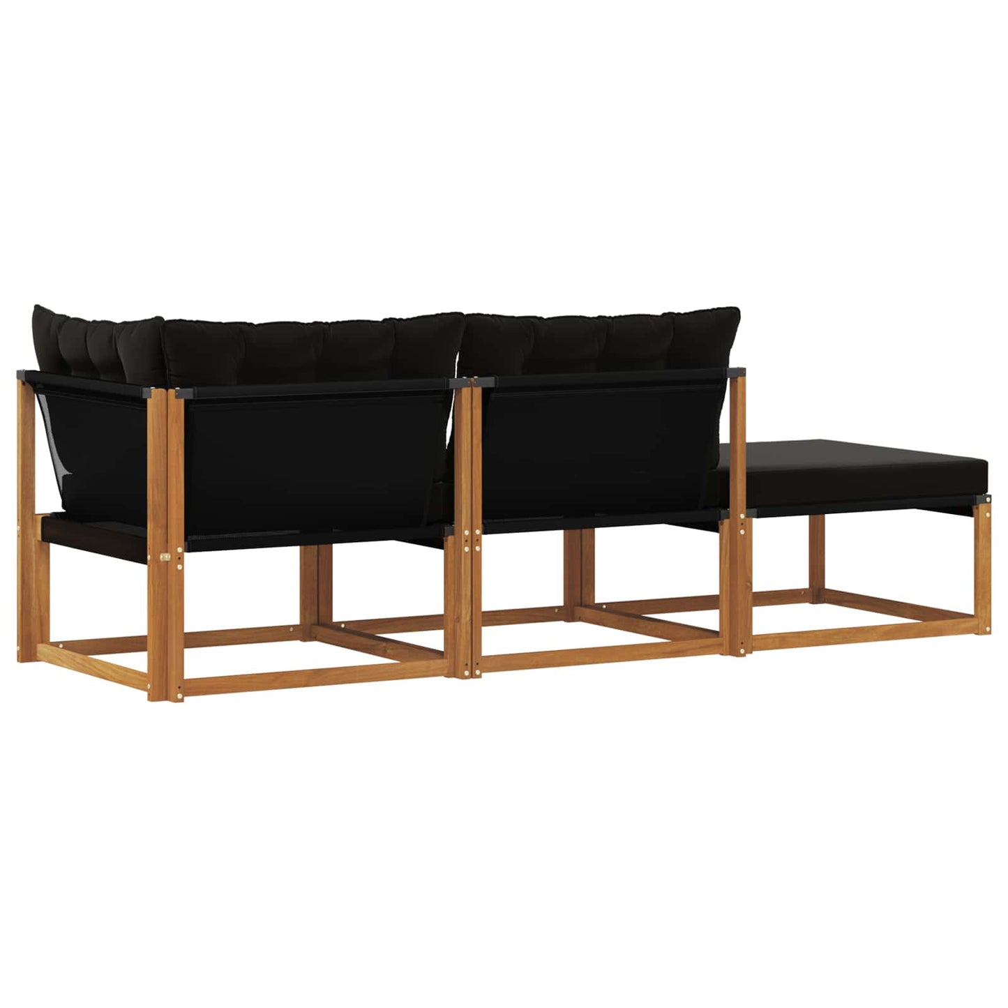 Ecksofa-Einheiten für draußen mit Kissen 3 Stück Natur