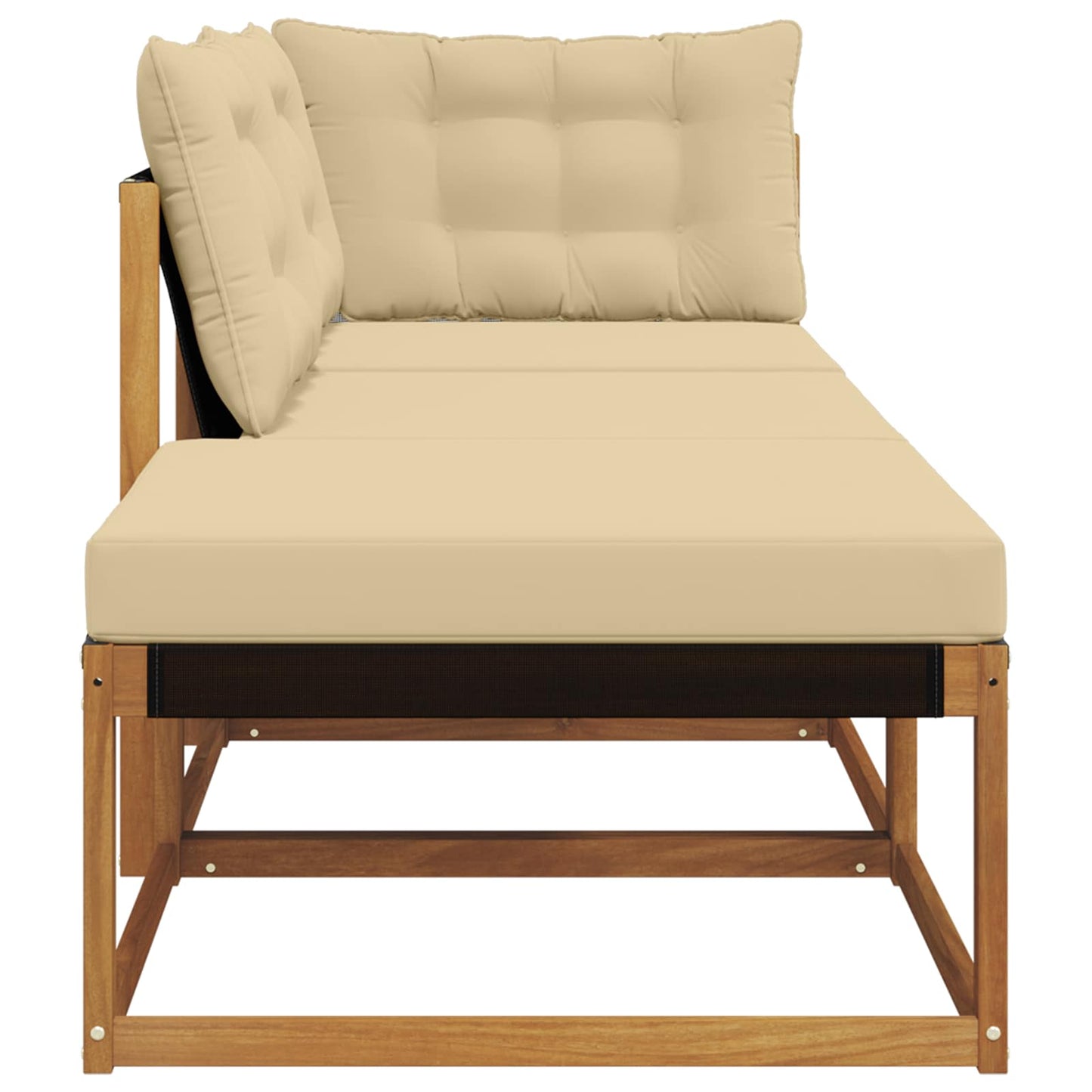 Ecksofa-Einheiten für draußen mit Kissen 3 Stück Natur