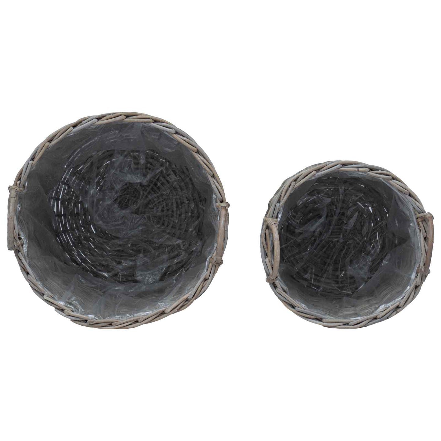 Blumentopf Körbchen mit Speicher 2 pcs Grau Lacak Rattan