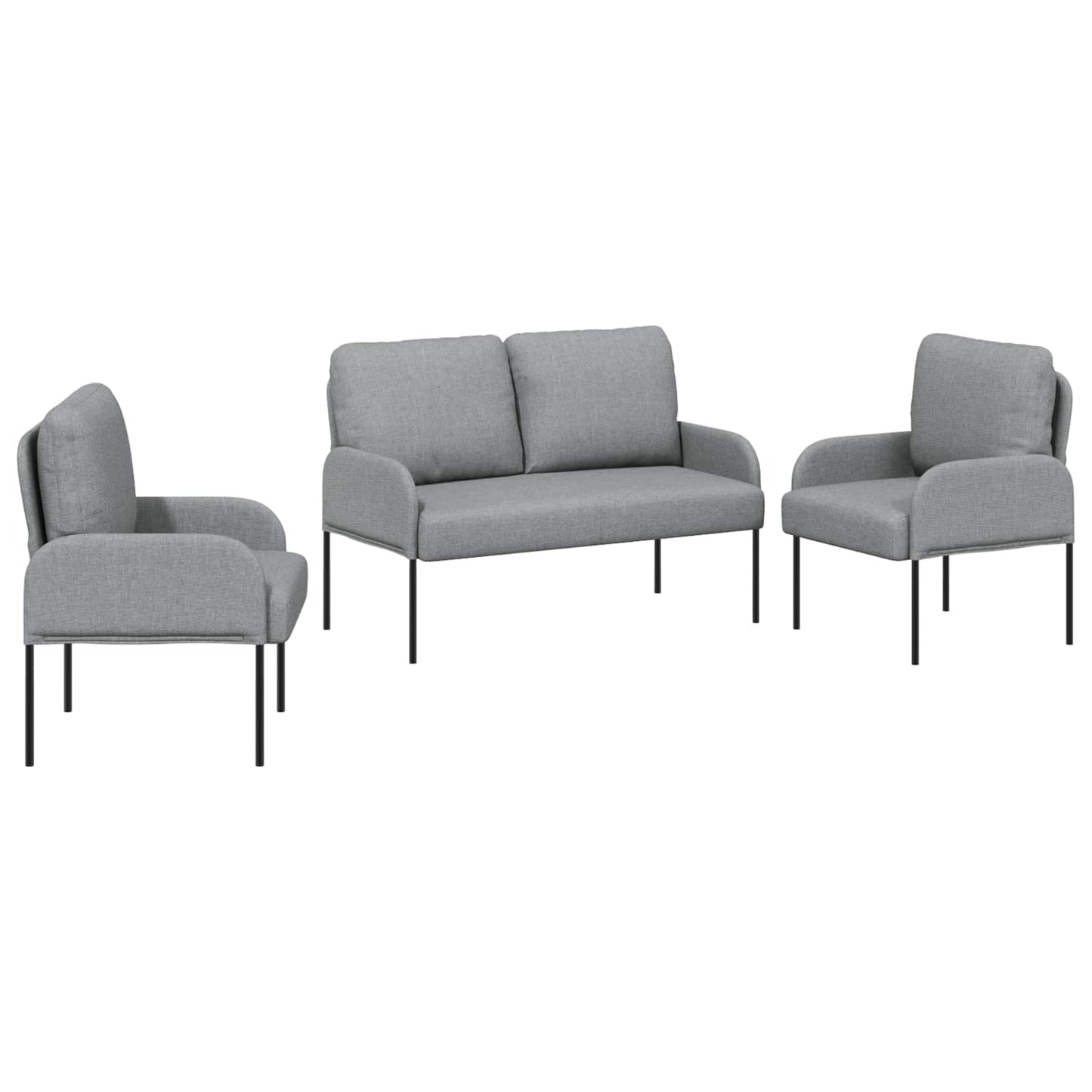Sofagarnituren 3 pcs Hellgrau 115 x 56 x 80 cm Sperrholz