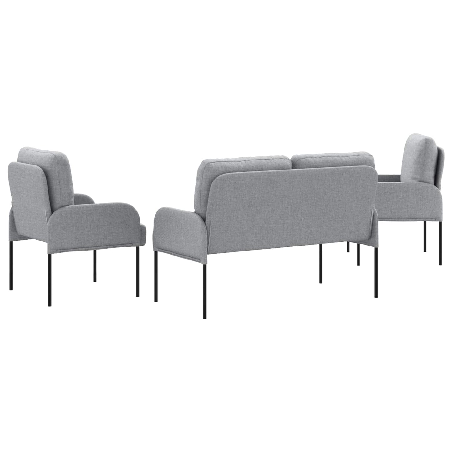 Sofagarnituren 3 pcs Hellgrau 115 x 56 x 80 cm Sperrholz