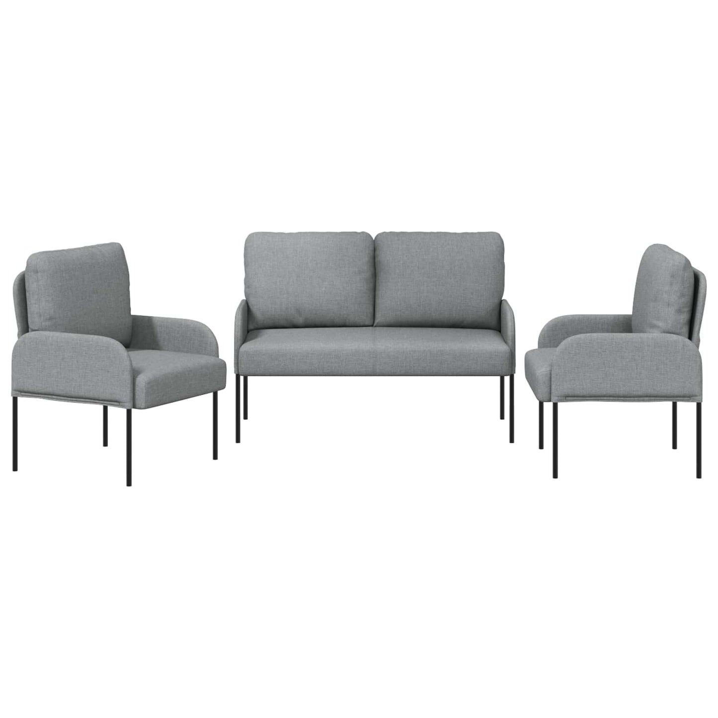 Sofagarnituren 3 pcs Hellgrau 115 x 56 x 80 cm Sperrholz