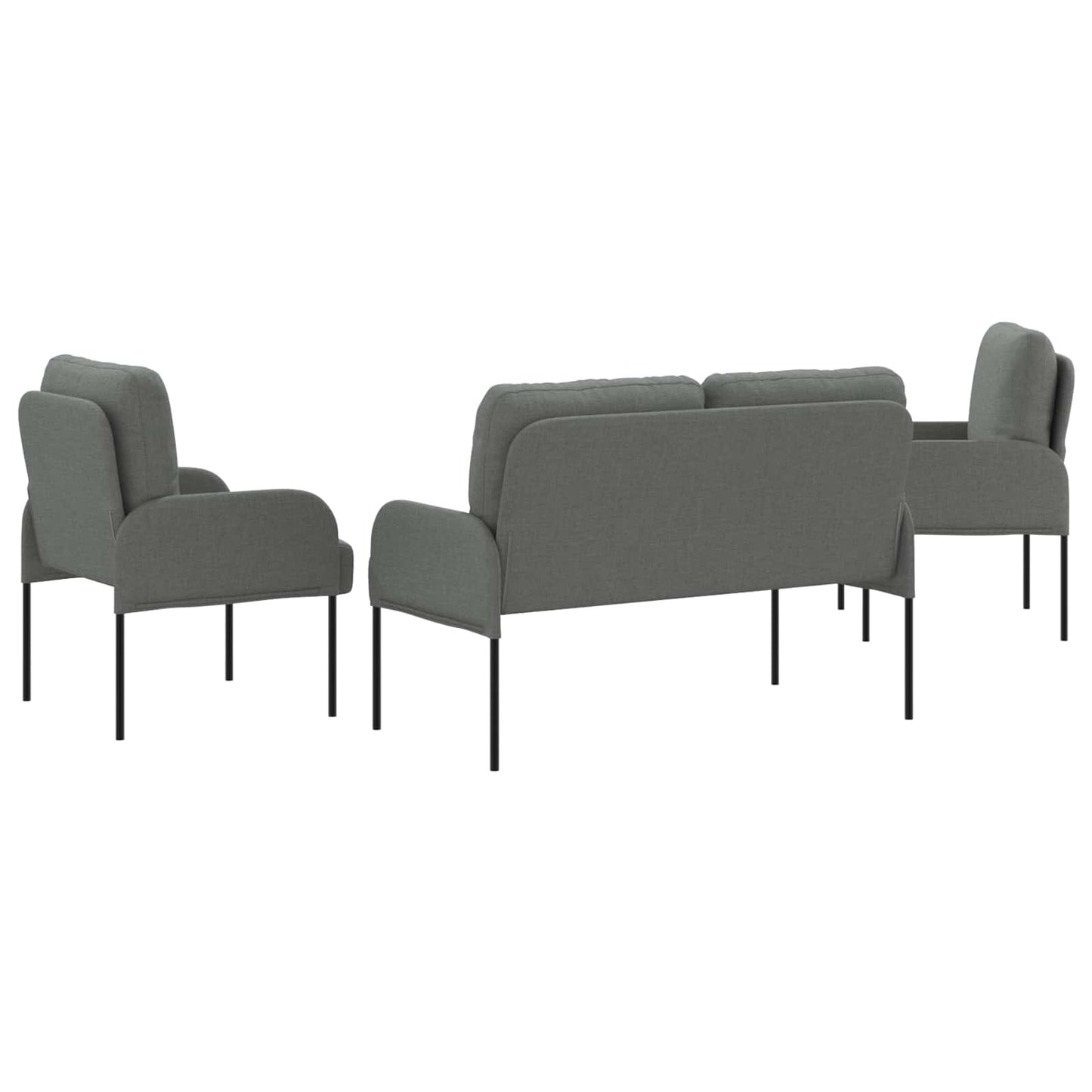 Sofagarnituren 3 pcs Dunkelgrau 115 x 56 x 80 cm Sperrholz