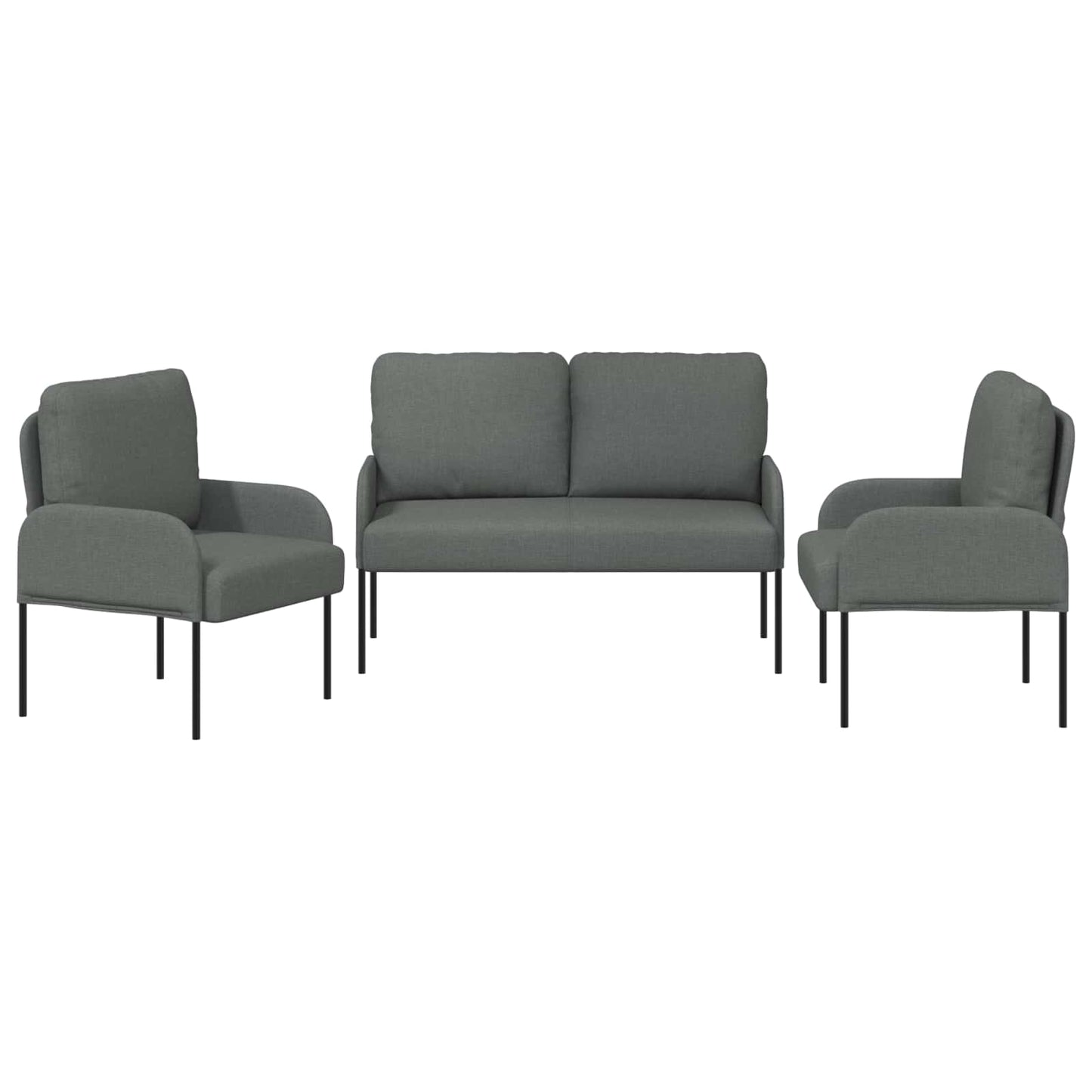 Sofagarnituren 3 pcs Dunkelgrau 115 x 56 x 80 cm Sperrholz