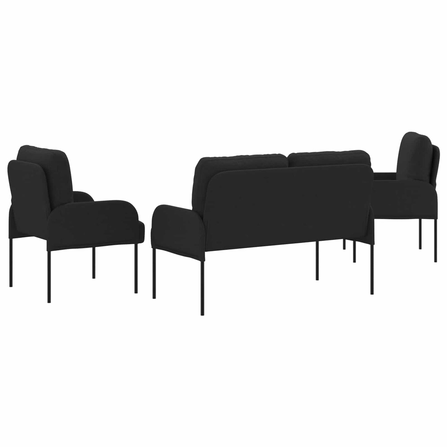 Sofagarnituren 3 pcs Schwarz 115 x 56 x 80 cm Sperrholz