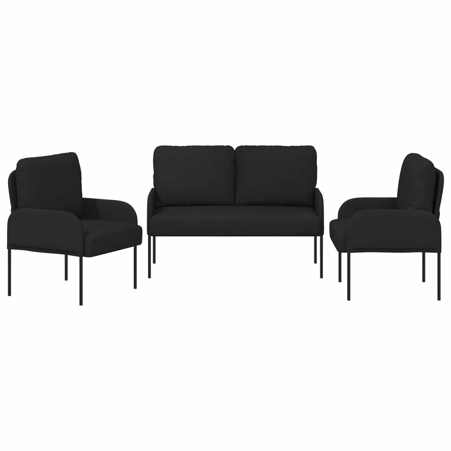 Sofagarnituren 3 pcs Schwarz 115 x 56 x 80 cm Sperrholz