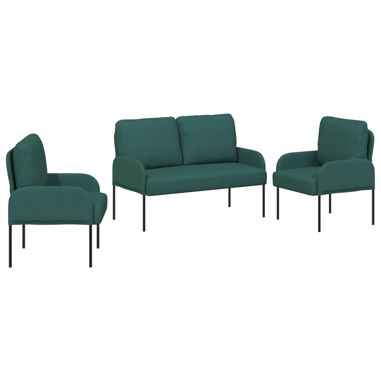 Sofagarnituren 3 pcs Dunkelgrün 115 x 56 x 80 cm Sperrholz