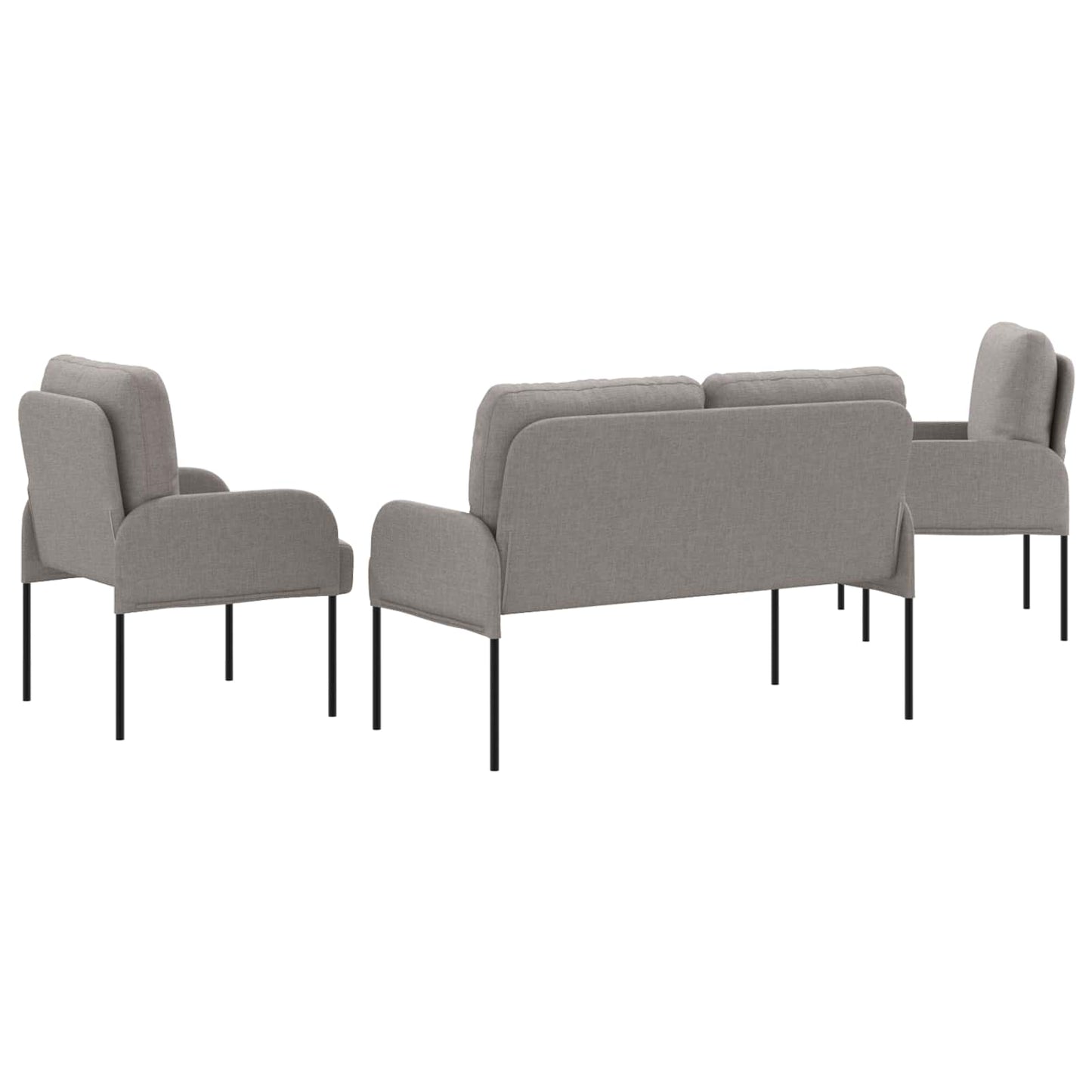 Sofagarnituren 3 pcs Taupe 115 x 56 x 80 cm Sperrholz