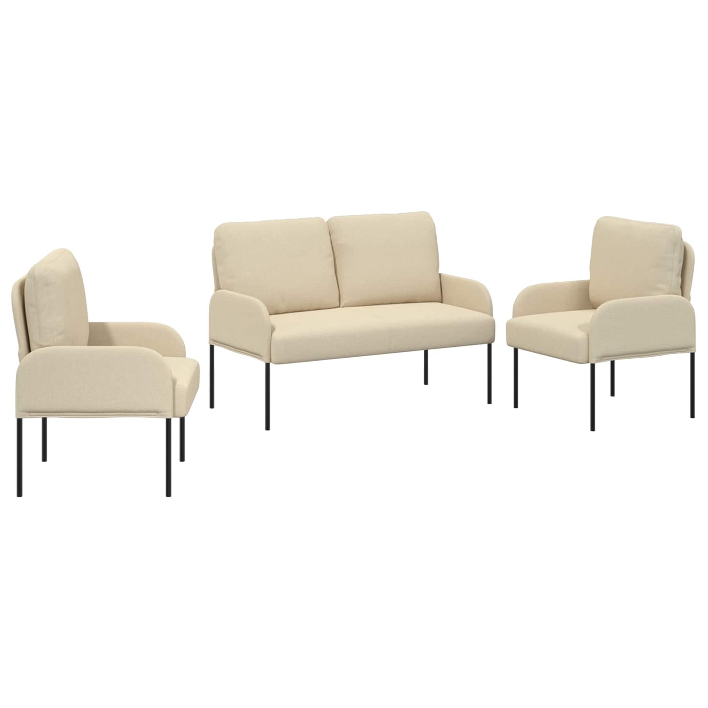 Sofagarnituren 3 pcs Creme 115 x 56 x 80 cm Sperrholz