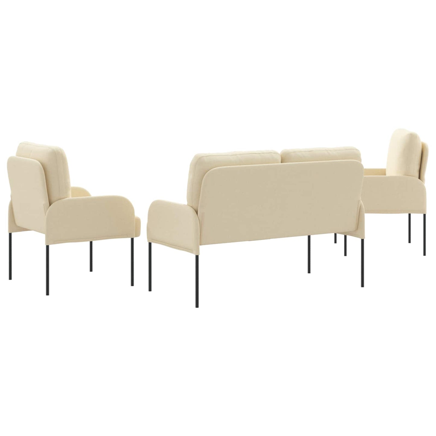 Sofagarnituren 3 pcs Creme 115 x 56 x 80 cm Sperrholz