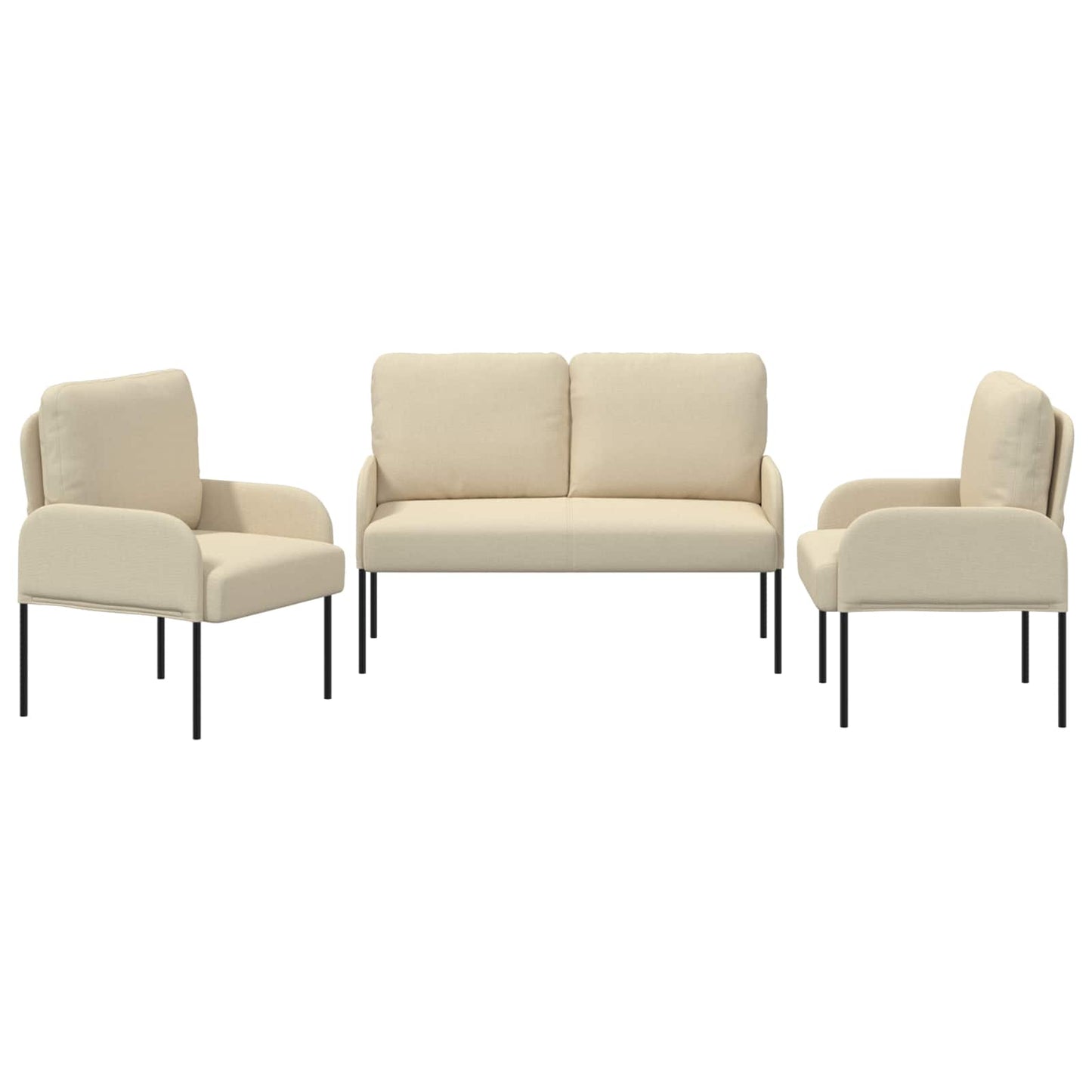 Sofagarnituren 3 pcs Creme 115 x 56 x 80 cm Sperrholz