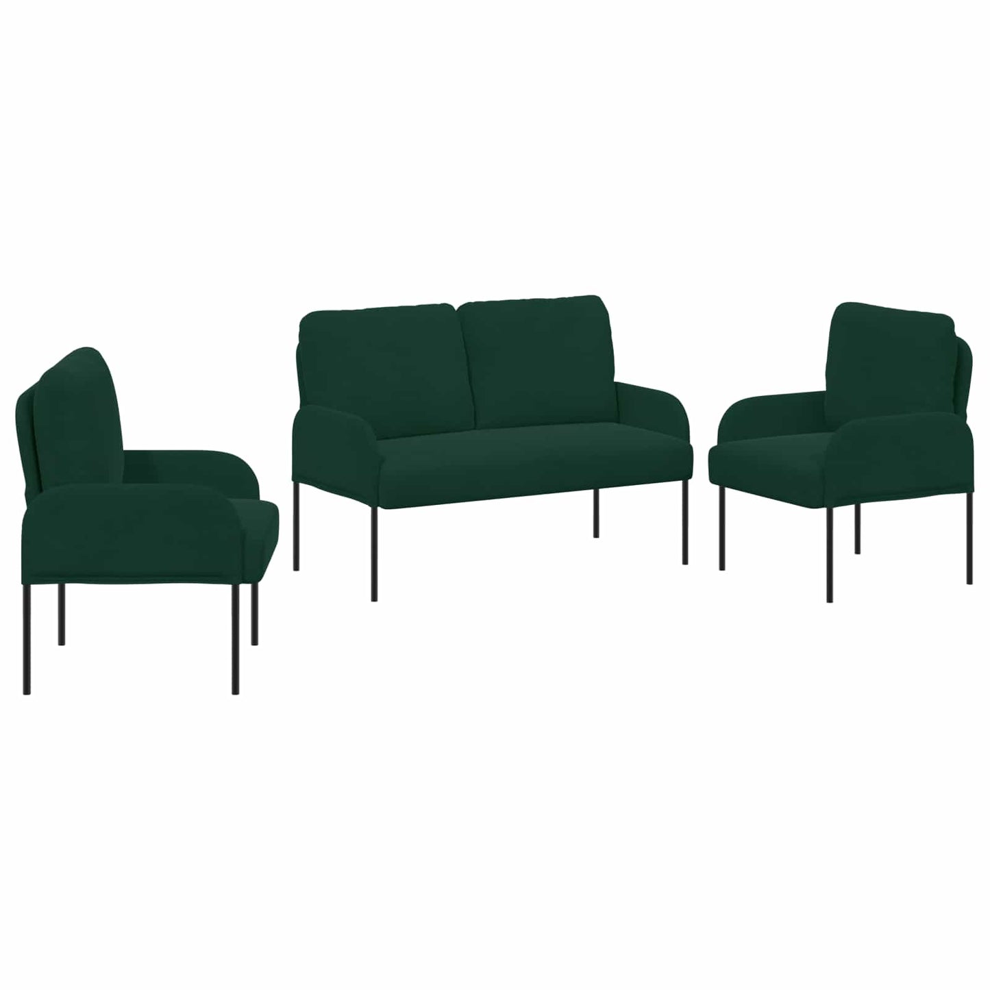 Sofagarnituren 3 pcs Dunkelgrün 115 x 56 x 80 cm Sperrholz