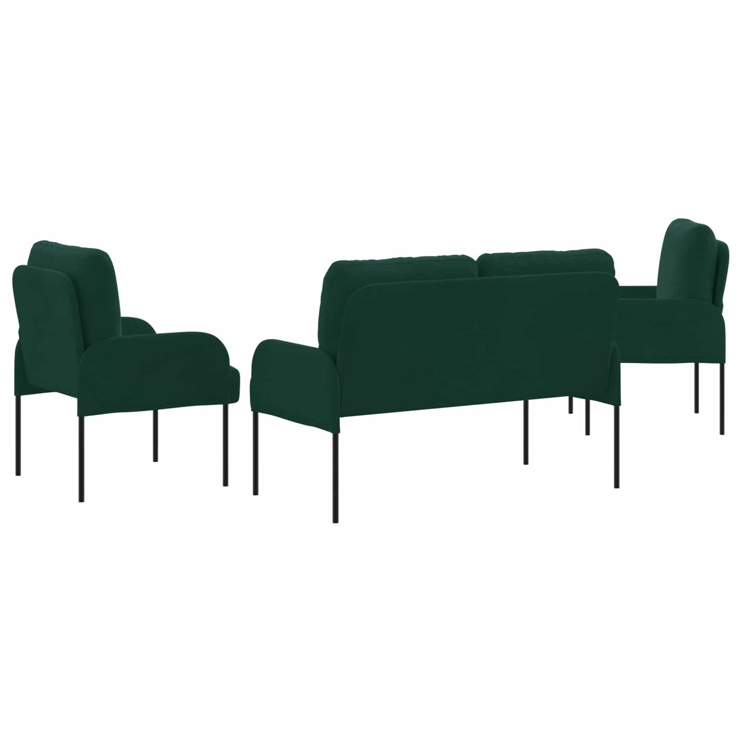 Sofagarnituren 3 pcs Dunkelgrün 115 x 56 x 80 cm Sperrholz