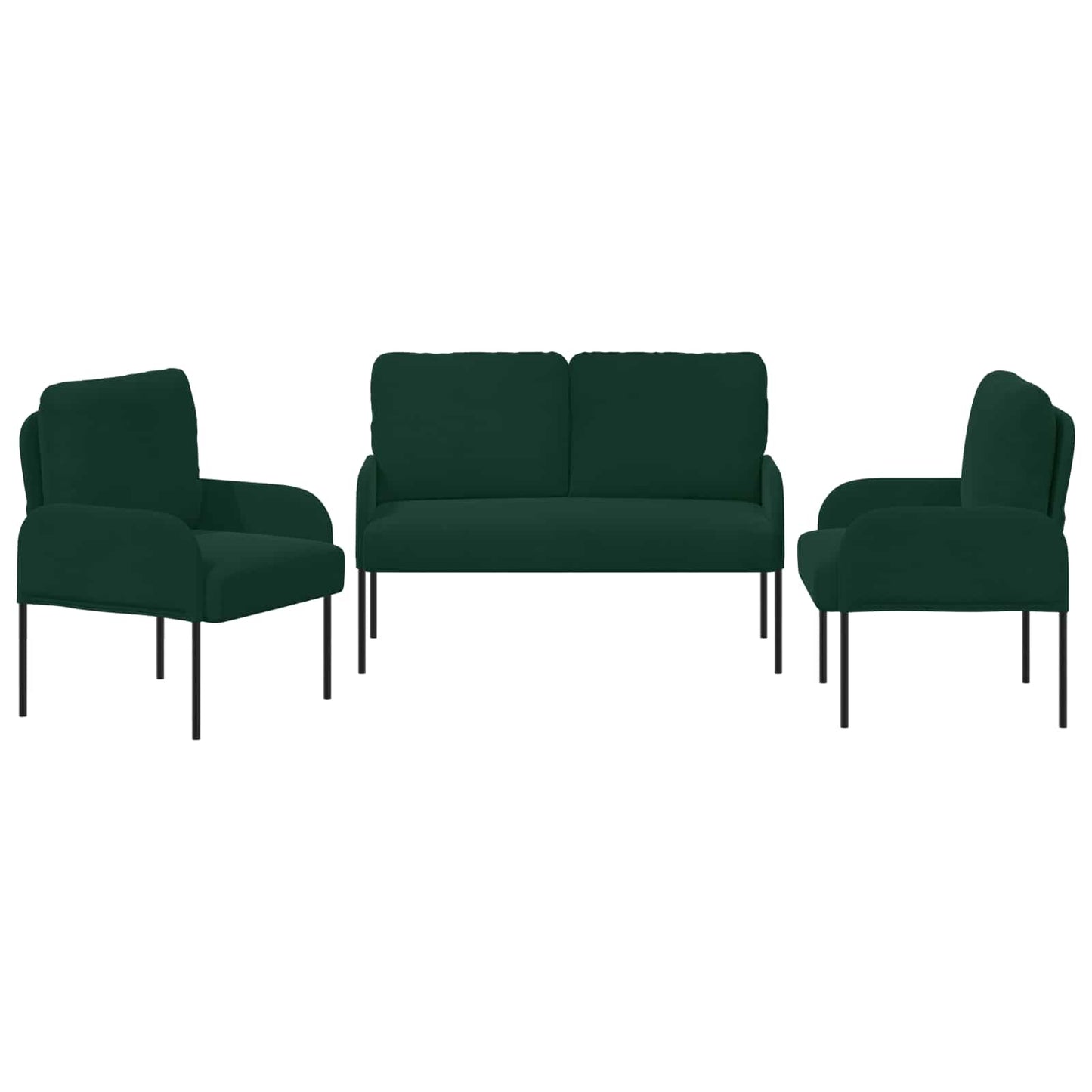 Sofagarnituren 3 pcs Dunkelgrün 115 x 56 x 80 cm Sperrholz