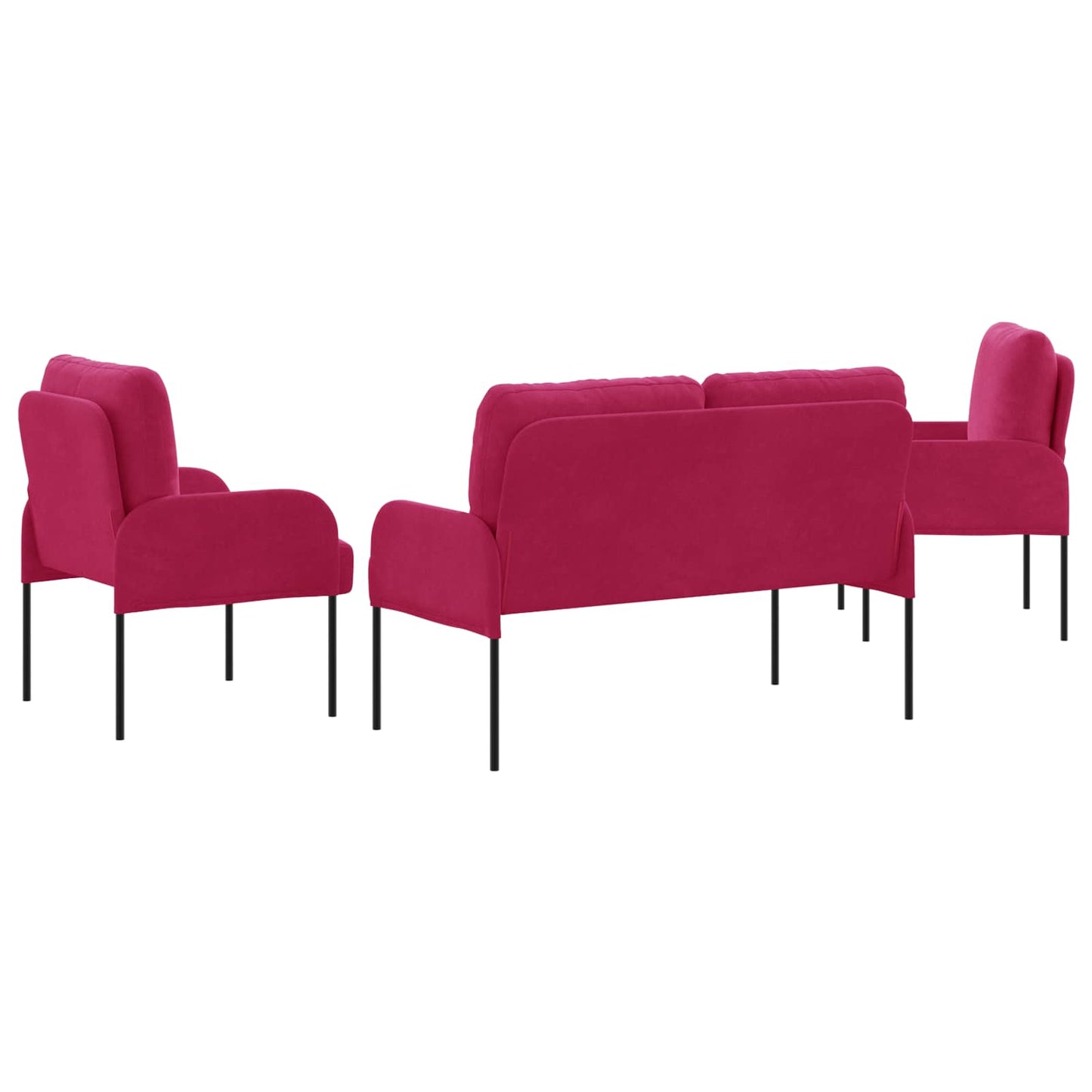 Sofagarnituren 3 pcs Weinrot 115 x 56 x 80 cm Sperrholz