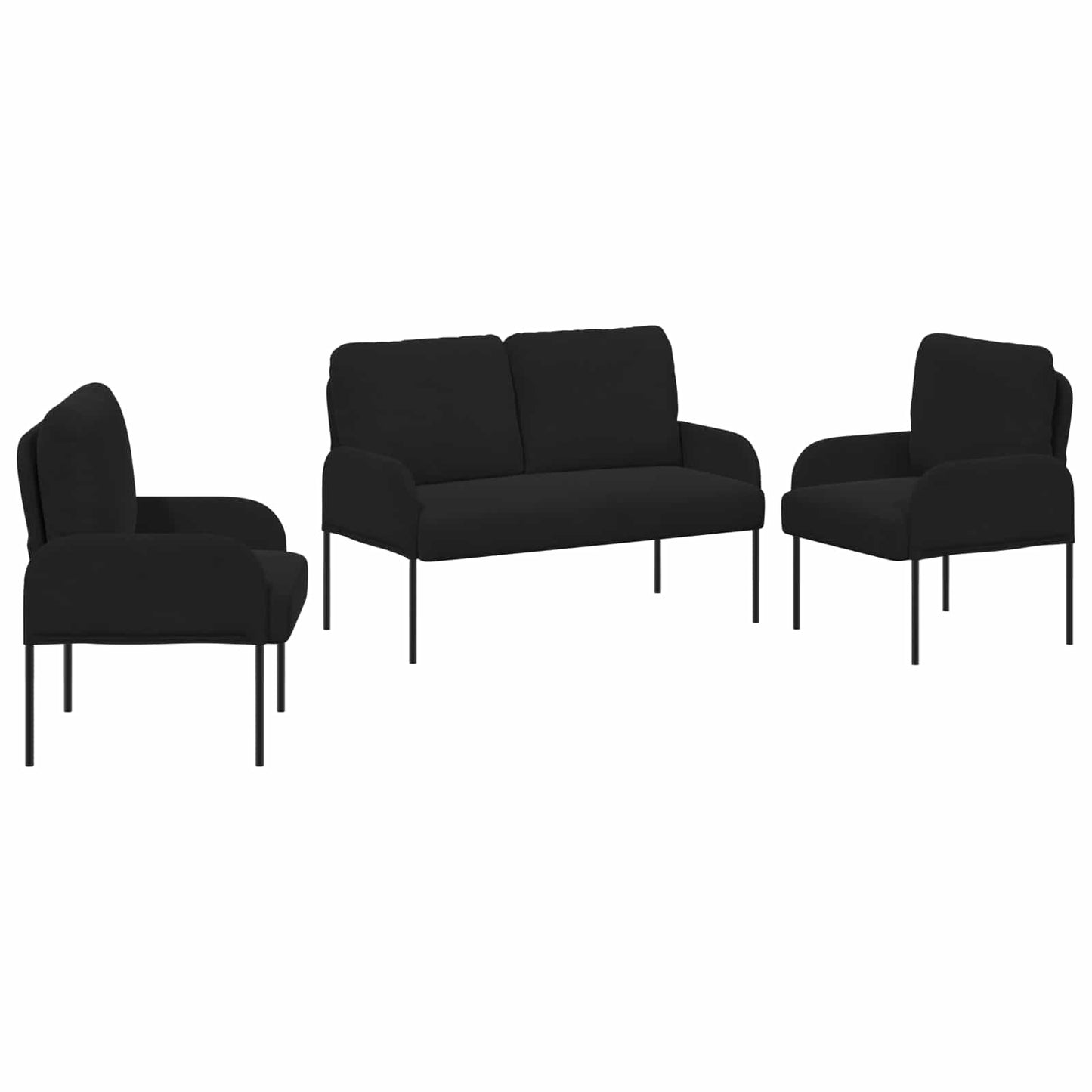 Sofagarnituren 3 pcs Schwarz 115 x 56 x 80 cm Sperrholz