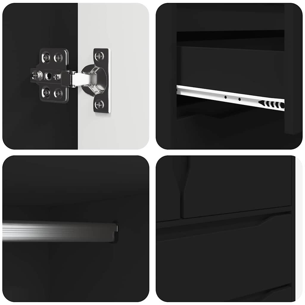 Kleiderschrank mit Tür Schwarz 79,5 x 49 x 156 cm Holzwerkstoff