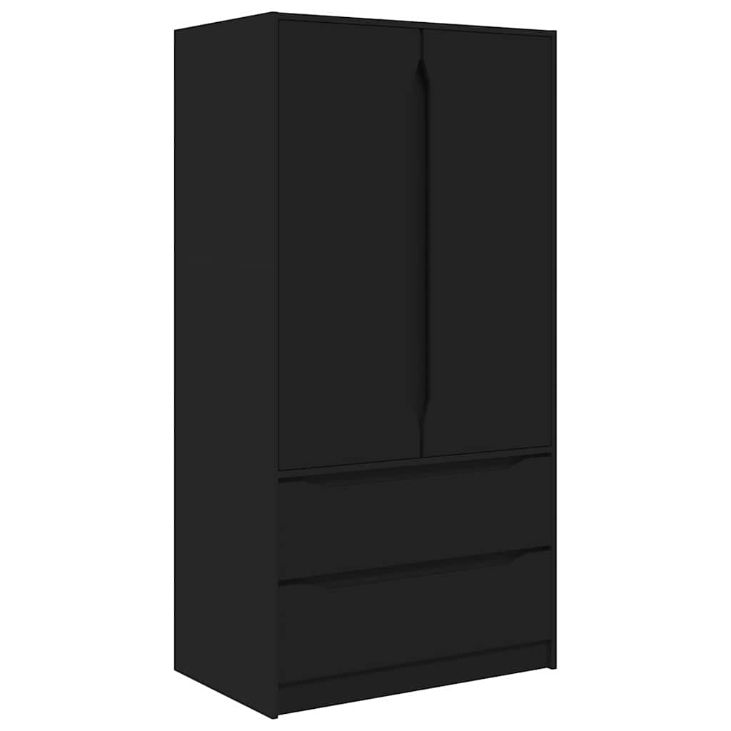 Kleiderschrank mit Tür Schwarz 79,5 x 49 x 156 cm Holzwerkstoff