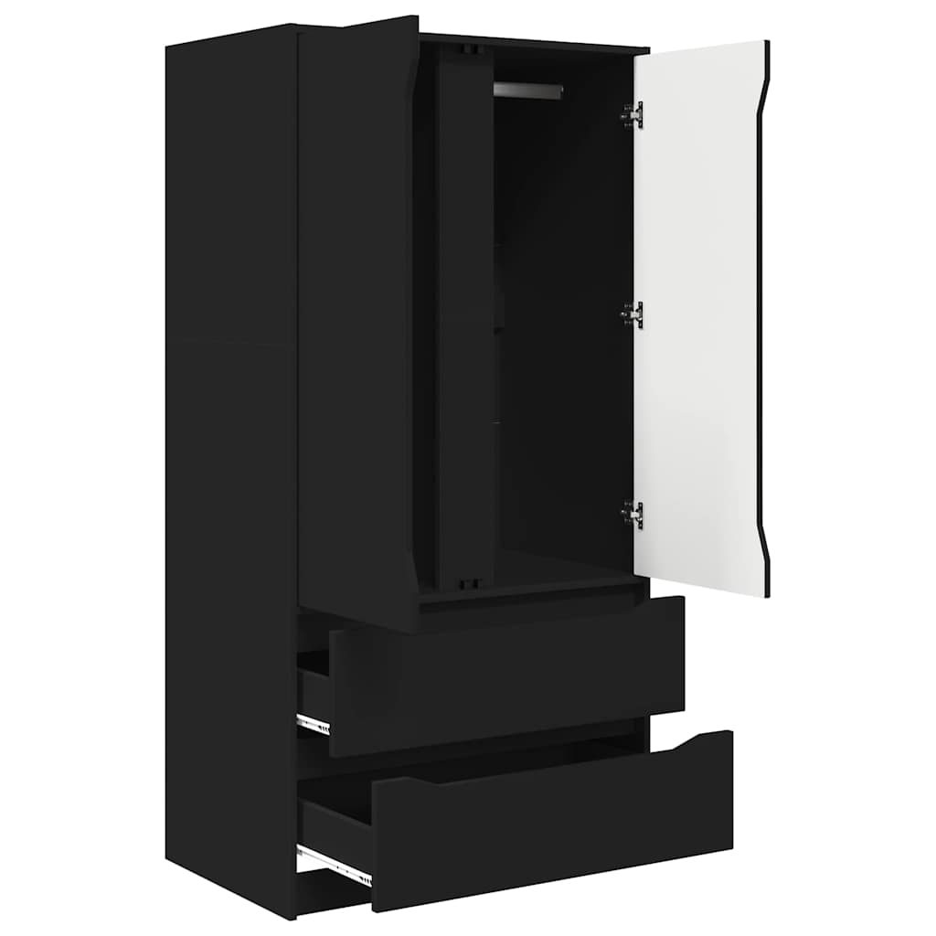 Kleiderschrank mit Tür Schwarz 79,5 x 49 x 156 cm Holzwerkstoff